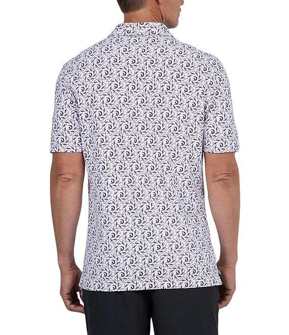 IBKUL Big Wave Printed Short Sleeve Polo Shirt Product Image
