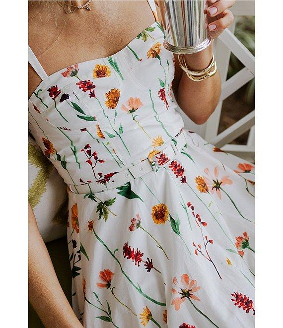 Antonio Melani x Style by Simkins Maybry Floral Print Poplin Sweetheart Neck Sleeveless Maxi Dress Product Image