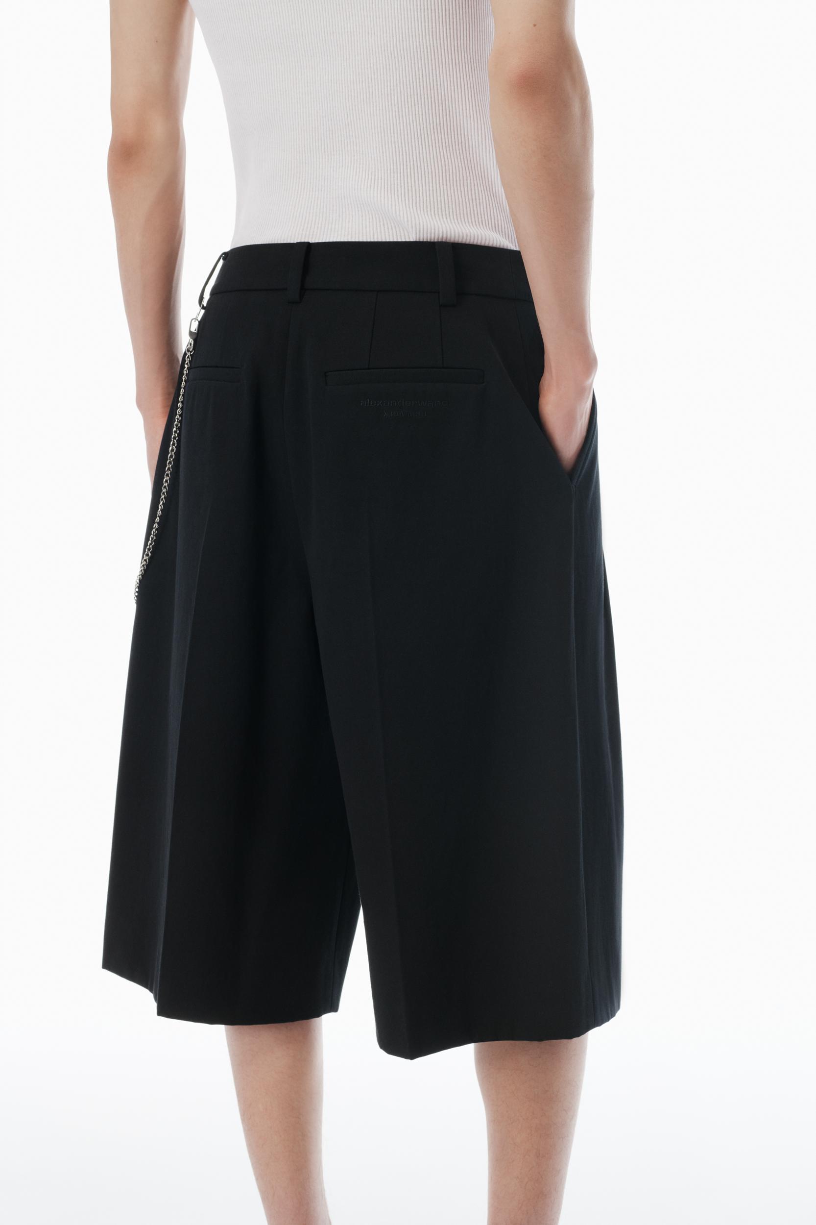 Black Cotton Shorts With Key Hardware  Product Image