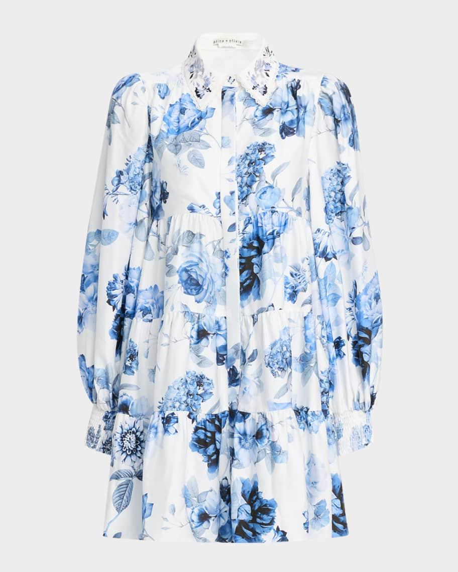 Junia Embroidered Collar Mini Shirtdress Product Image