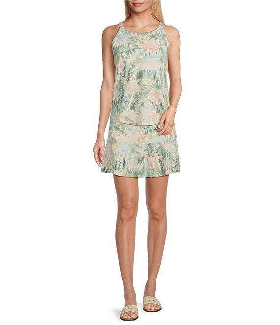 Tommy Bahama Costa Wave Ocean Vida IslandZone® Floral Printed Seersucker Halter Scoop Neck Tank Top Product Image