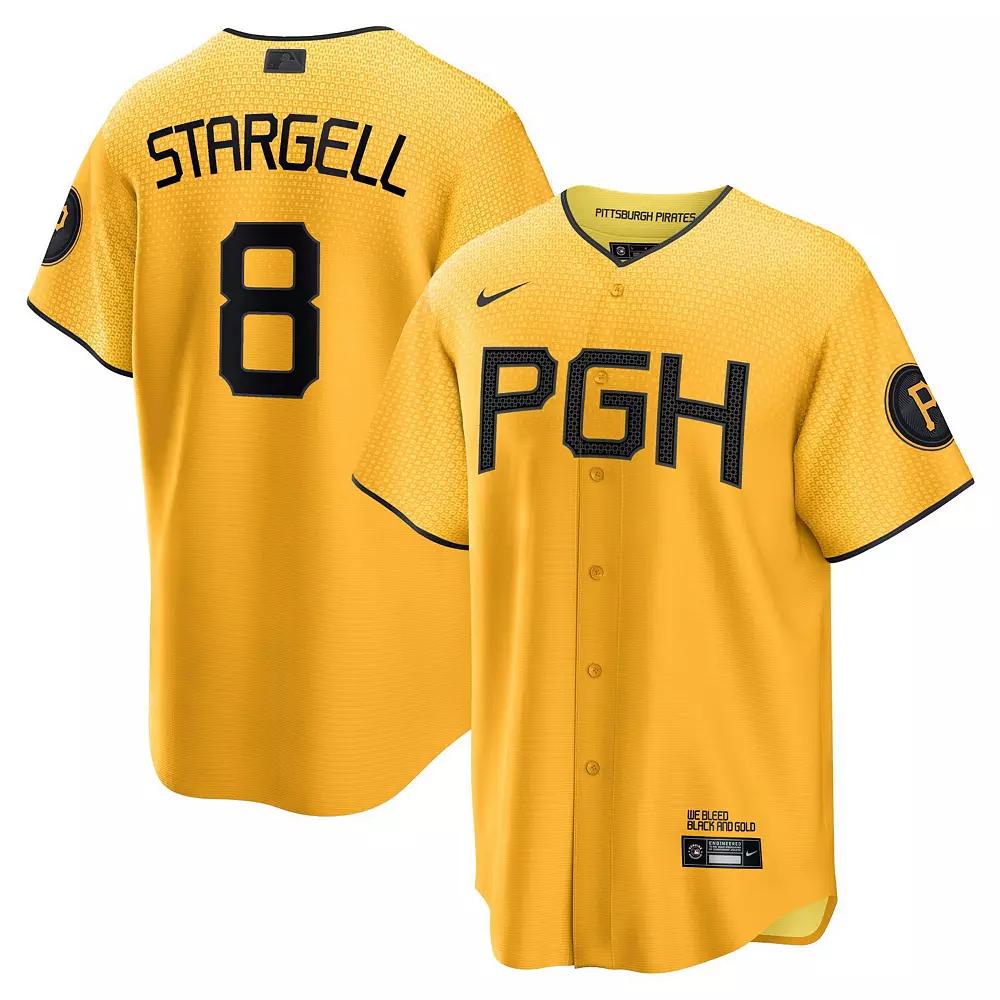 Men's Nike Willie Stargell Gold Pittsburgh Pirates 2023 City Connect Replica Player Jersey,  Product Image