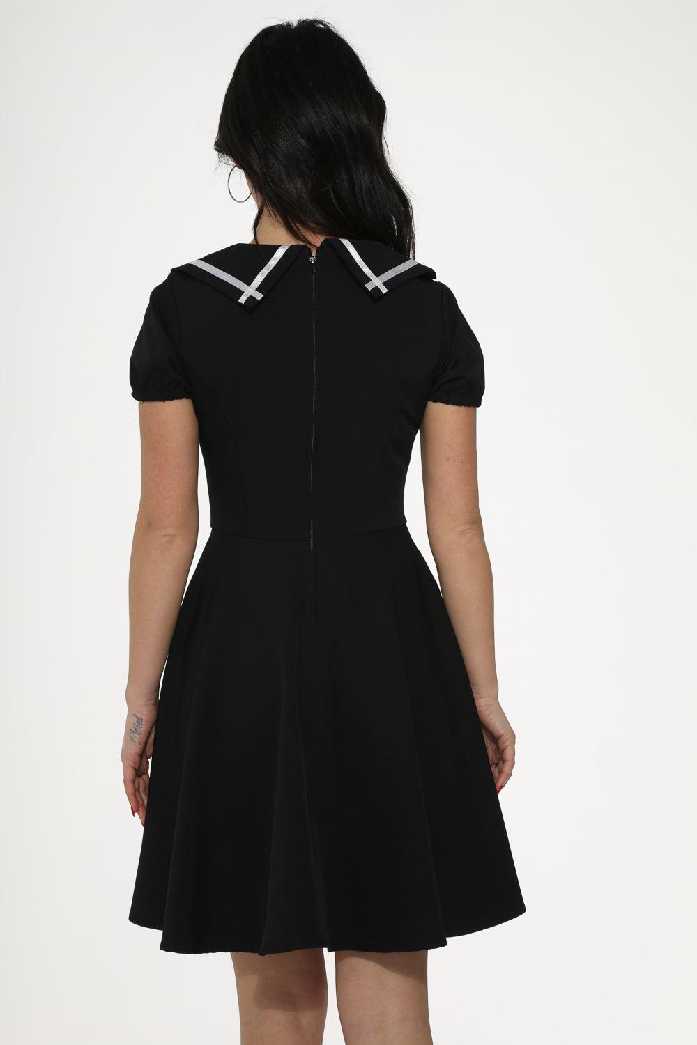Black & White Trim Gothic Swing Dress Product Image