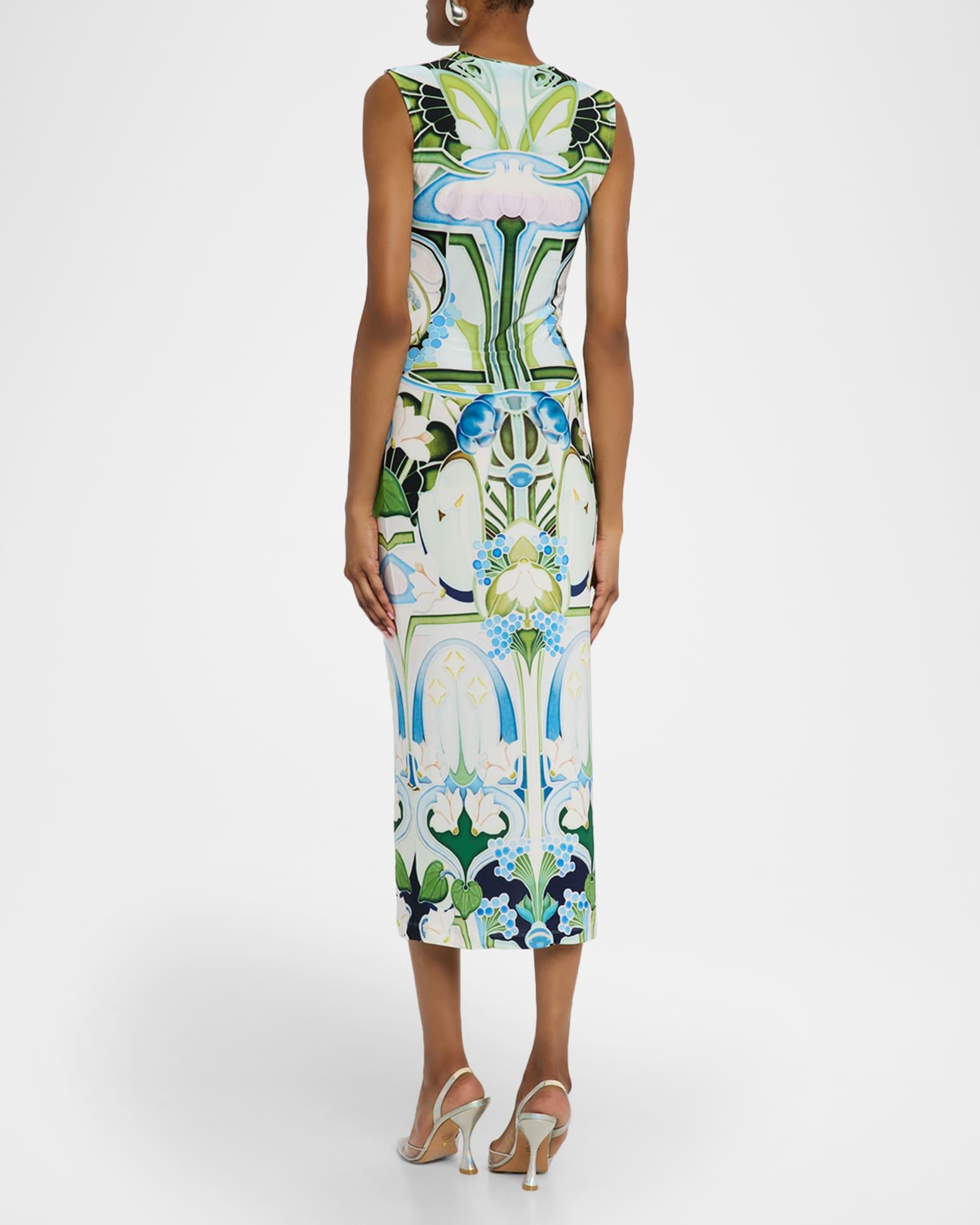 Dionne Abstract-Print Sleeveless Midi Dress Product Image