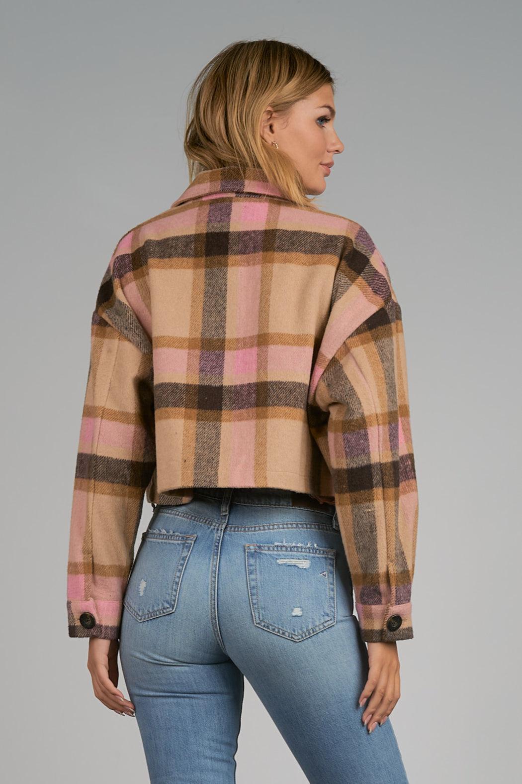 Color Me Plaid Crop Jacket Product Image