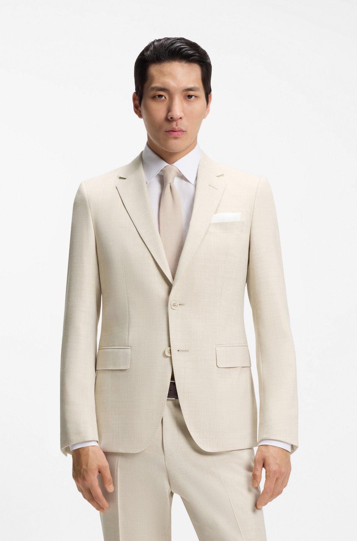 Two-piece slim-fit suit in micro-patterned cloth Product Image