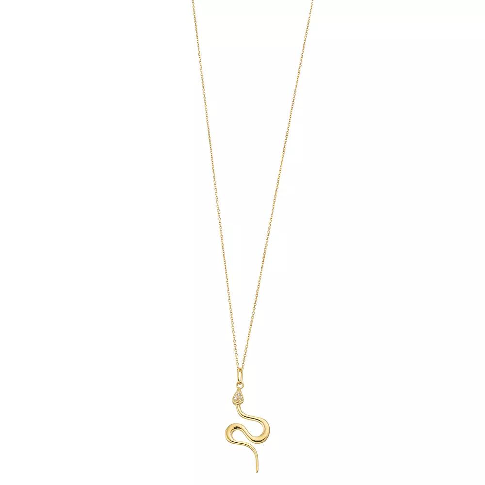 Au Naturale 10k Gold Snake Pendant Necklace, Women's, Size: 18" Product Image