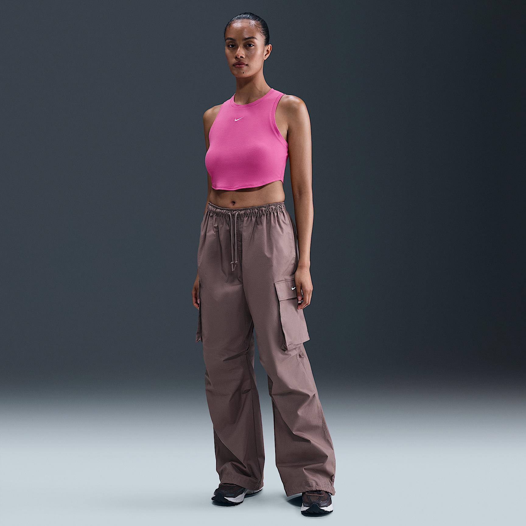 Womens Nike Sportswear Chill Knit Tight Cropped Mini-Rib Tank Top | FB8279-675 Product Image