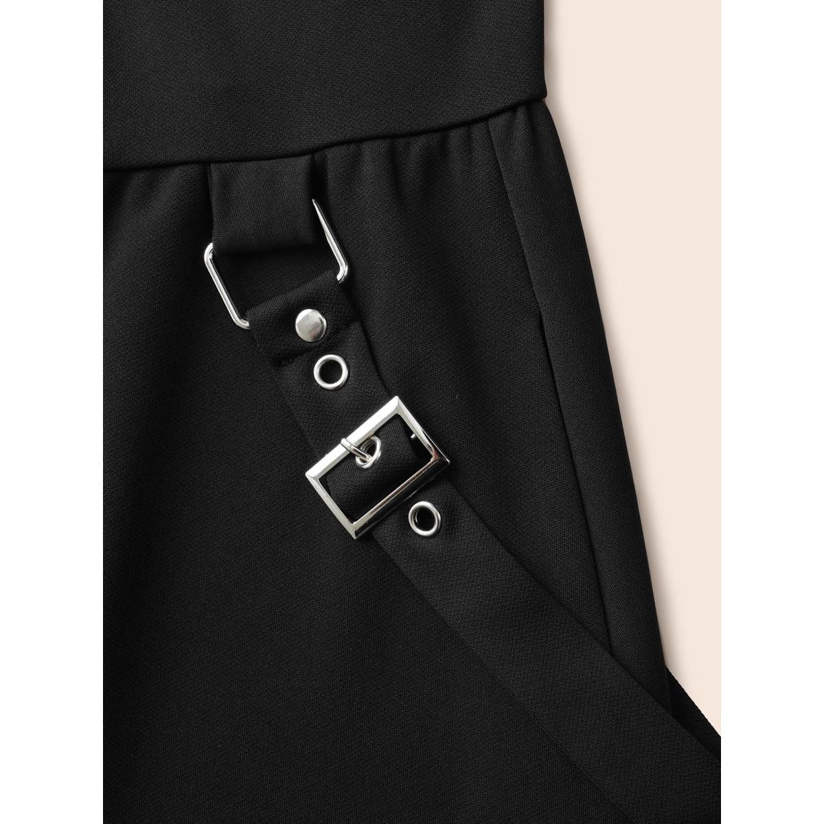 Plus Size Gothic Knit Faux Two Piece Dress Black Women Cocktail See through Party Curvy Bloomchic 18-20/2X Product Image