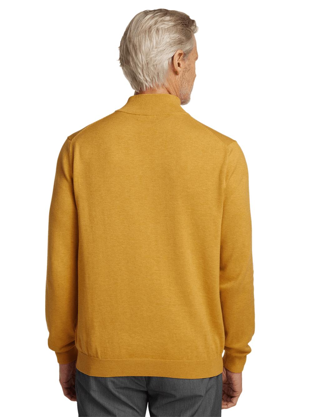Supima Cotton Mock Neck Sweater - Mustard Product Image