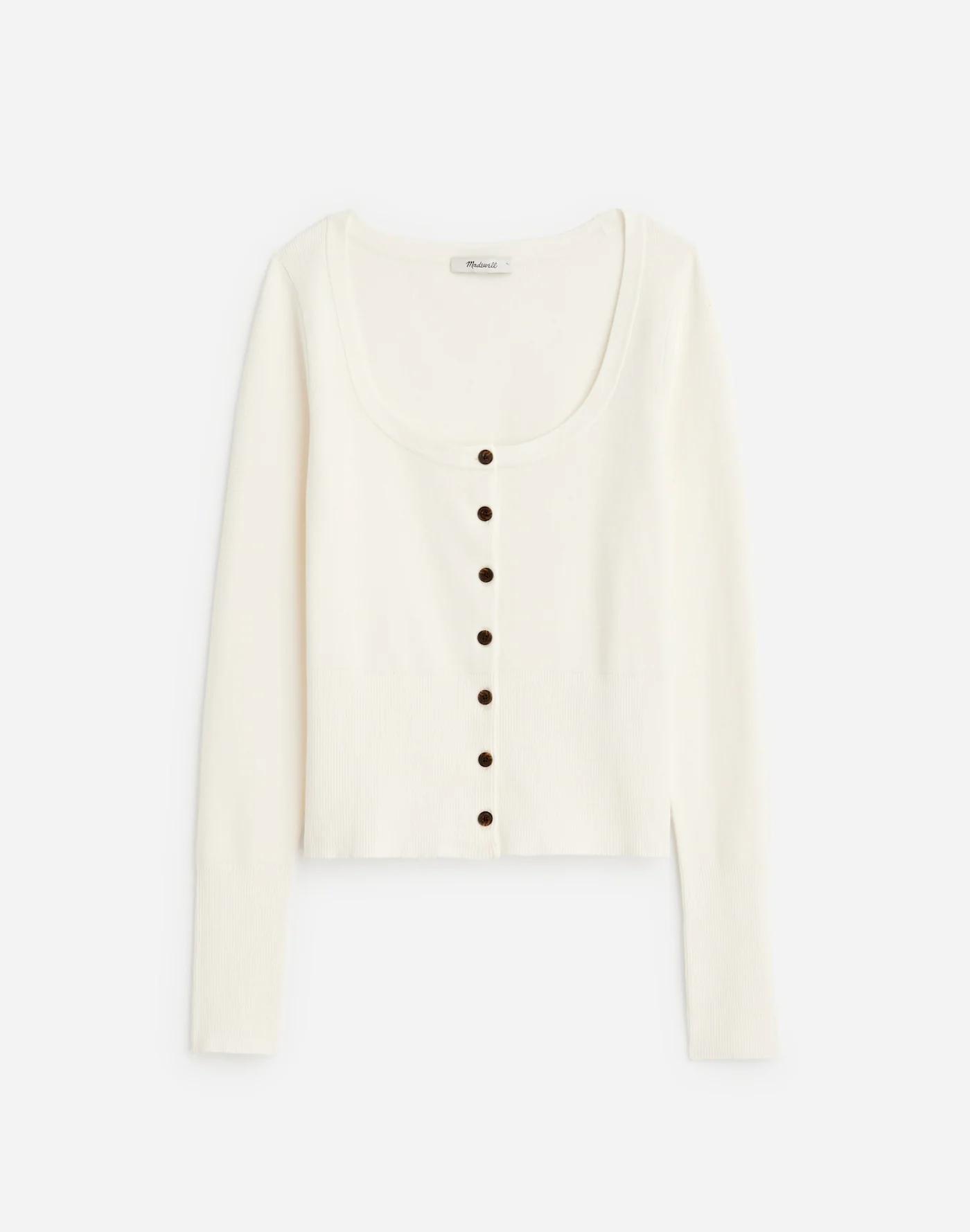 The Signature Knit Scoopneck Cardigan Product Image