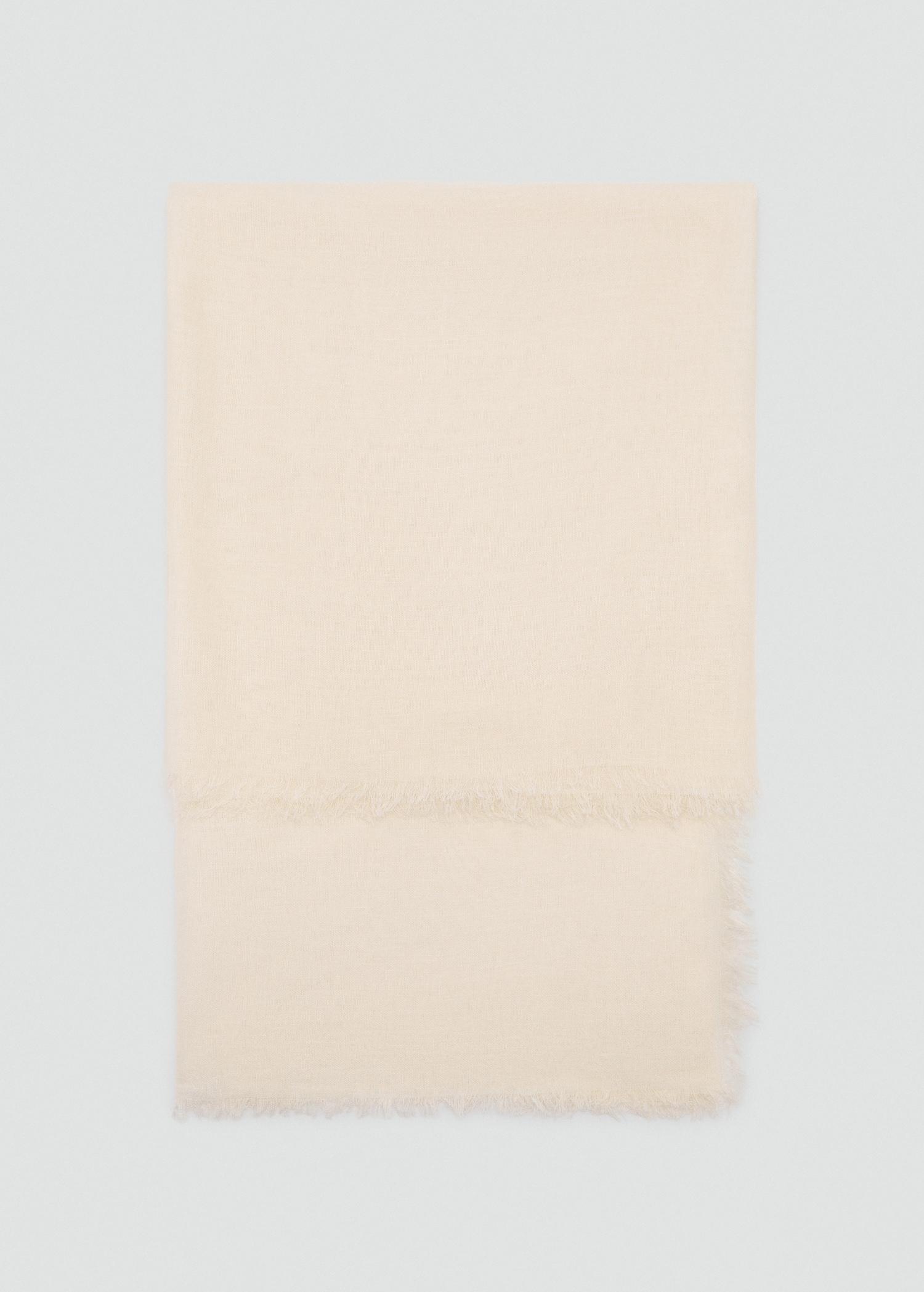 Linen-blend scarf with frayed ends - Women | MANGO USA Product Image