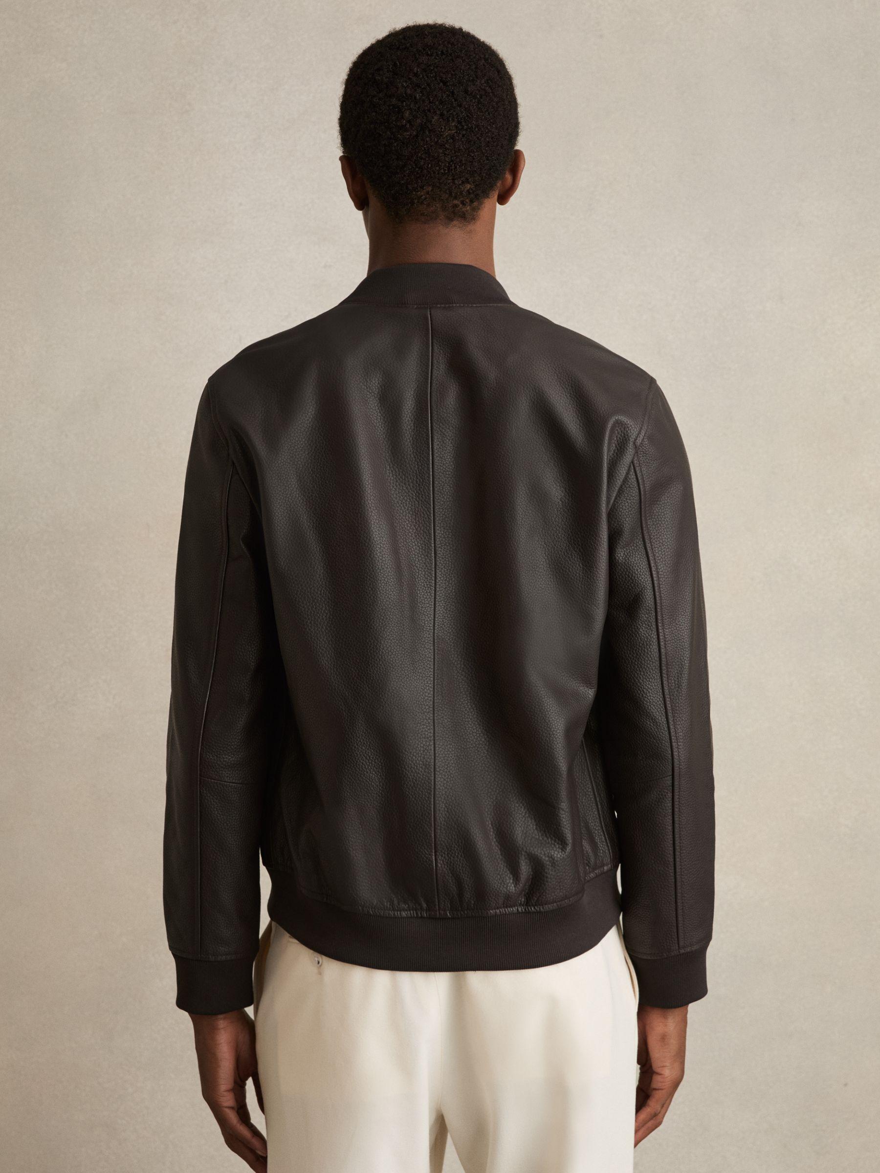 Leather Bomber Jacket in Brown Product Image