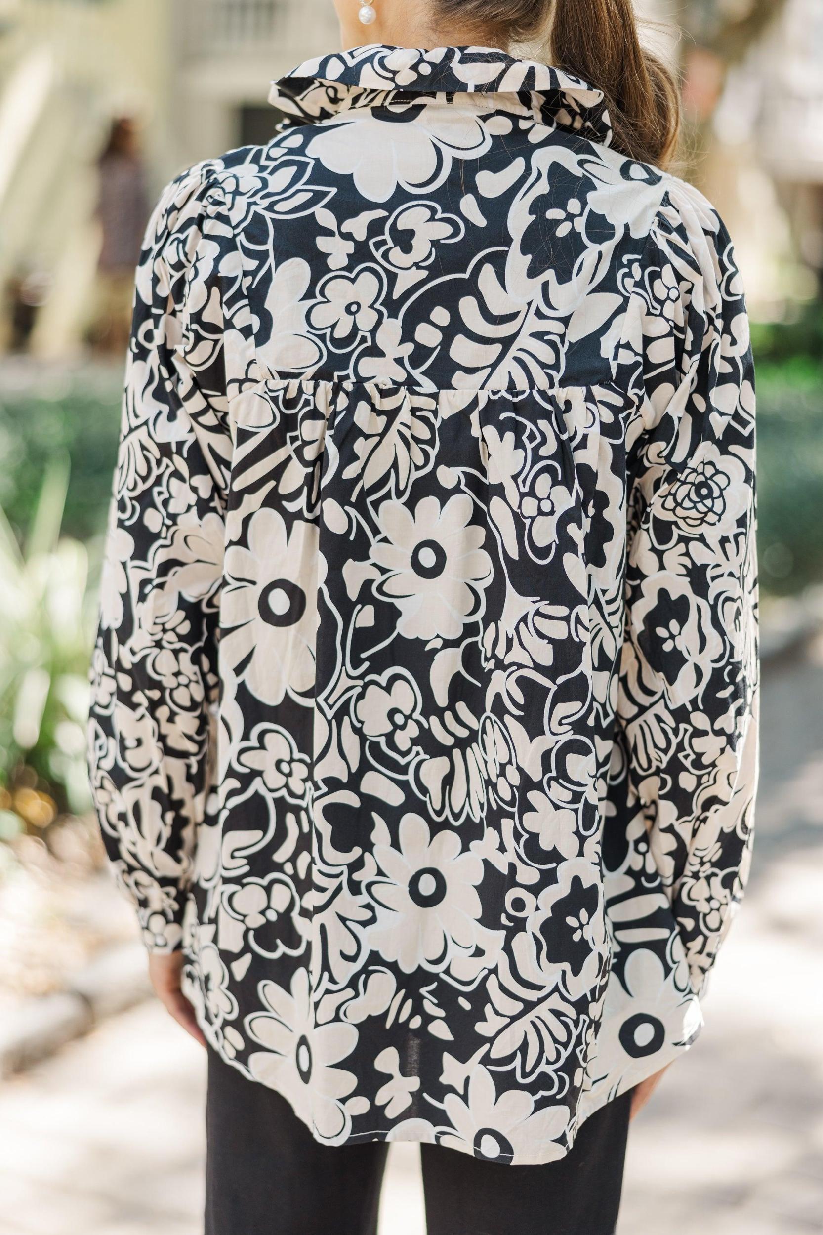 Always With Love Black Floral Blouse Female Product Image