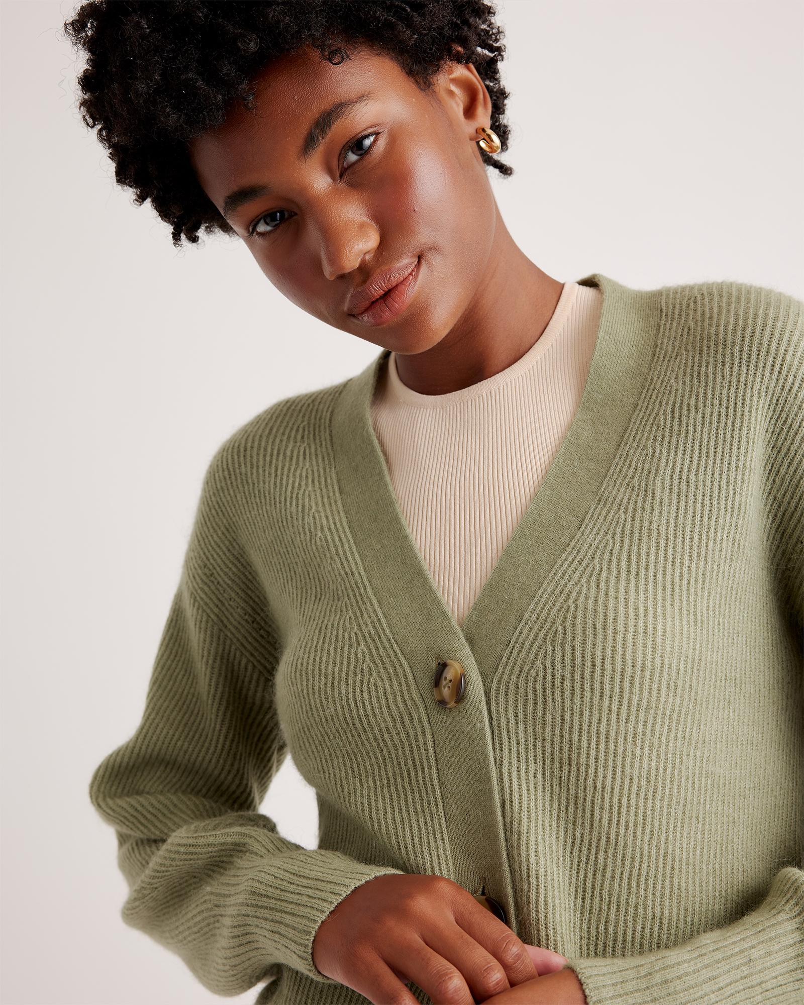 Quince | Women's Baby Alpaca-Wool Cropped Cardigan Sweater Size XS Product Image