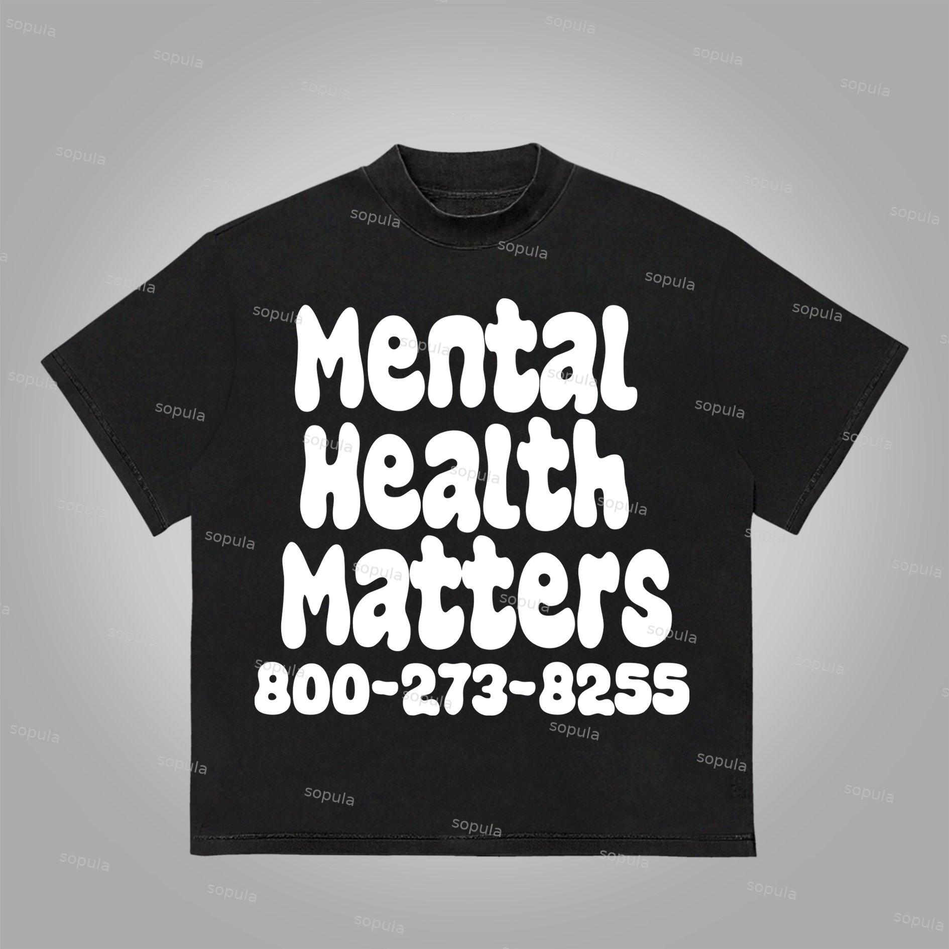 Sopula Vintage Mental Health Matters Graphic Print Cotton T-Shirt Product Image