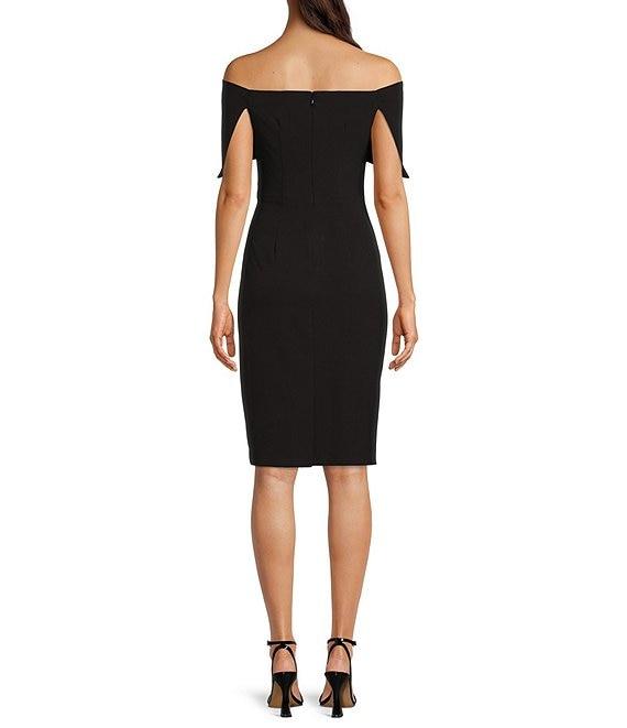 Vince Camuto Off-the-Shoulder Short Sleeve Ruched Waist Knee Length Sheath Dress Product Image