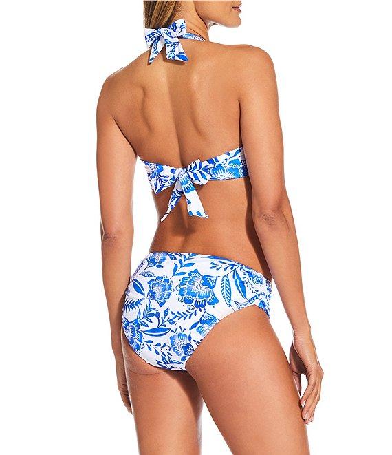 Gibson & Latimer Porcelain Side Shirred Mid Rise Swim Bottom Product Image