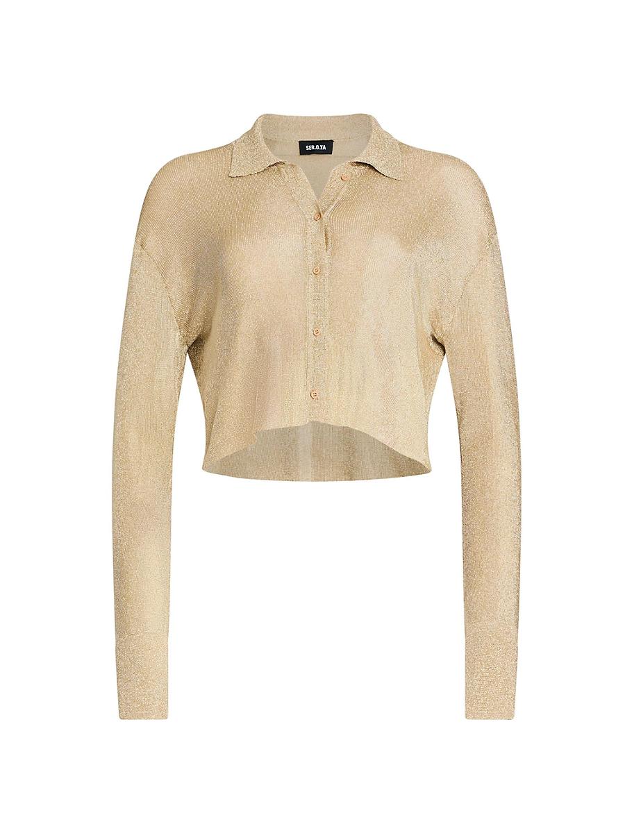 Womens Jessa Metallic Knit Top Product Image