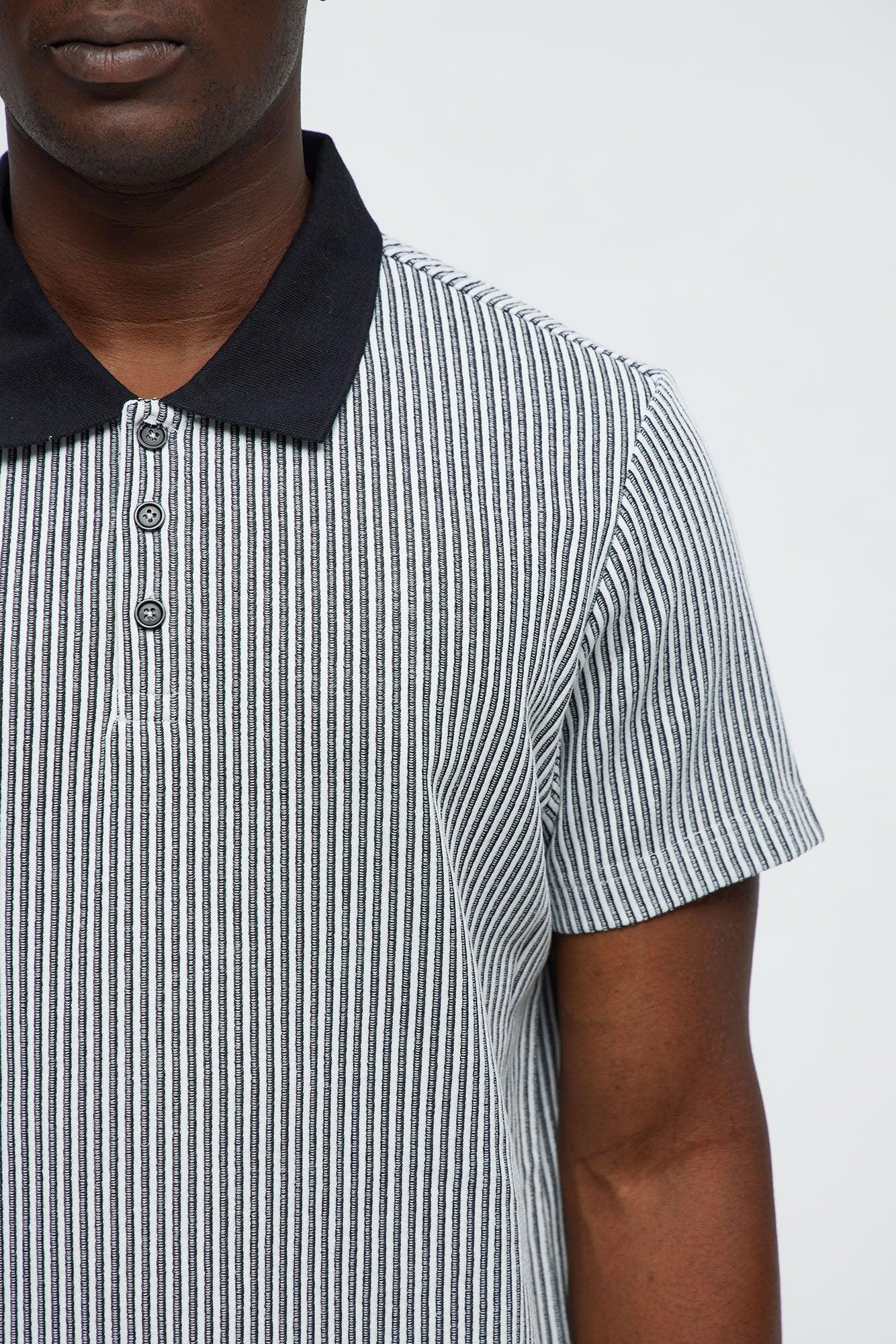 Success Magnet Knitted Polo - Black/White Product Image