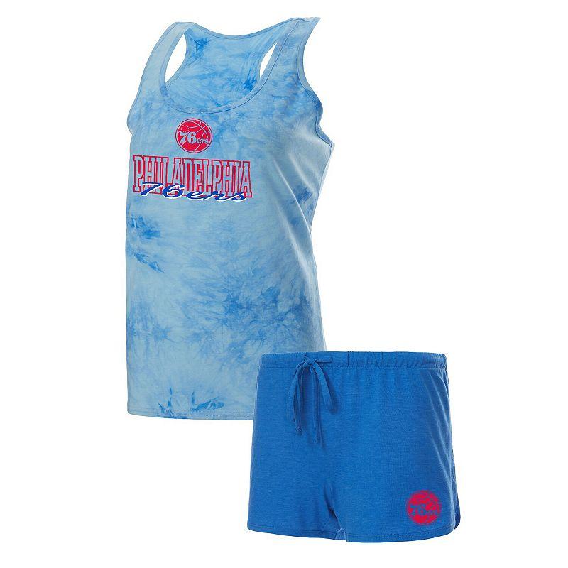 Women's Concepts Sport Royal Philadelphia 76ers Billboard Racerback Tank Top & Shorts Sleep Set,  Product Image