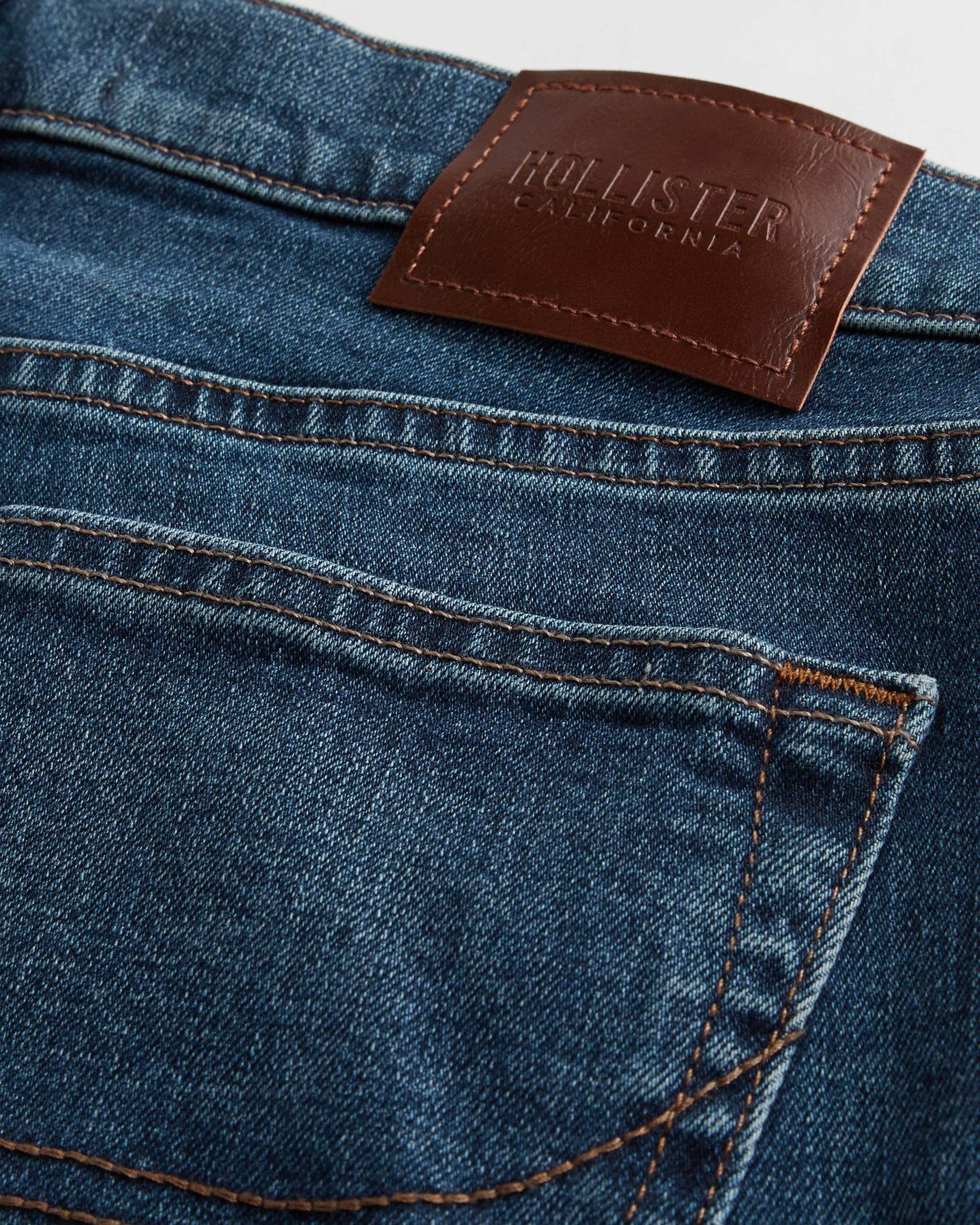 Dark Wash Slim Straight Jeans Product Image