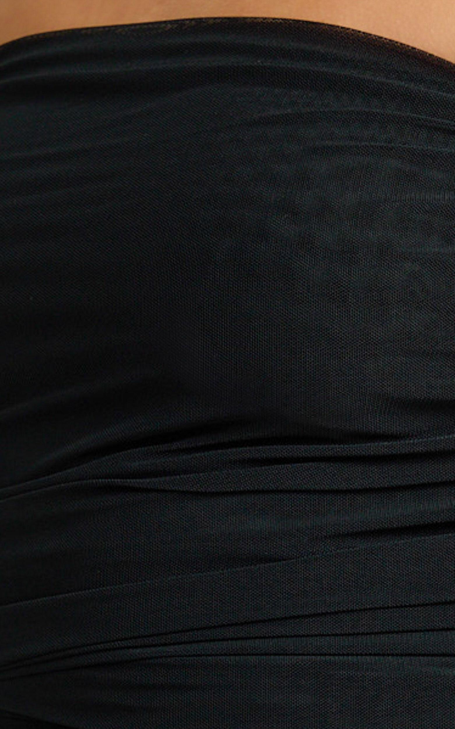 Roza Top - Asymmetric Long Sleeve One Shoulder Top in Black Product Image