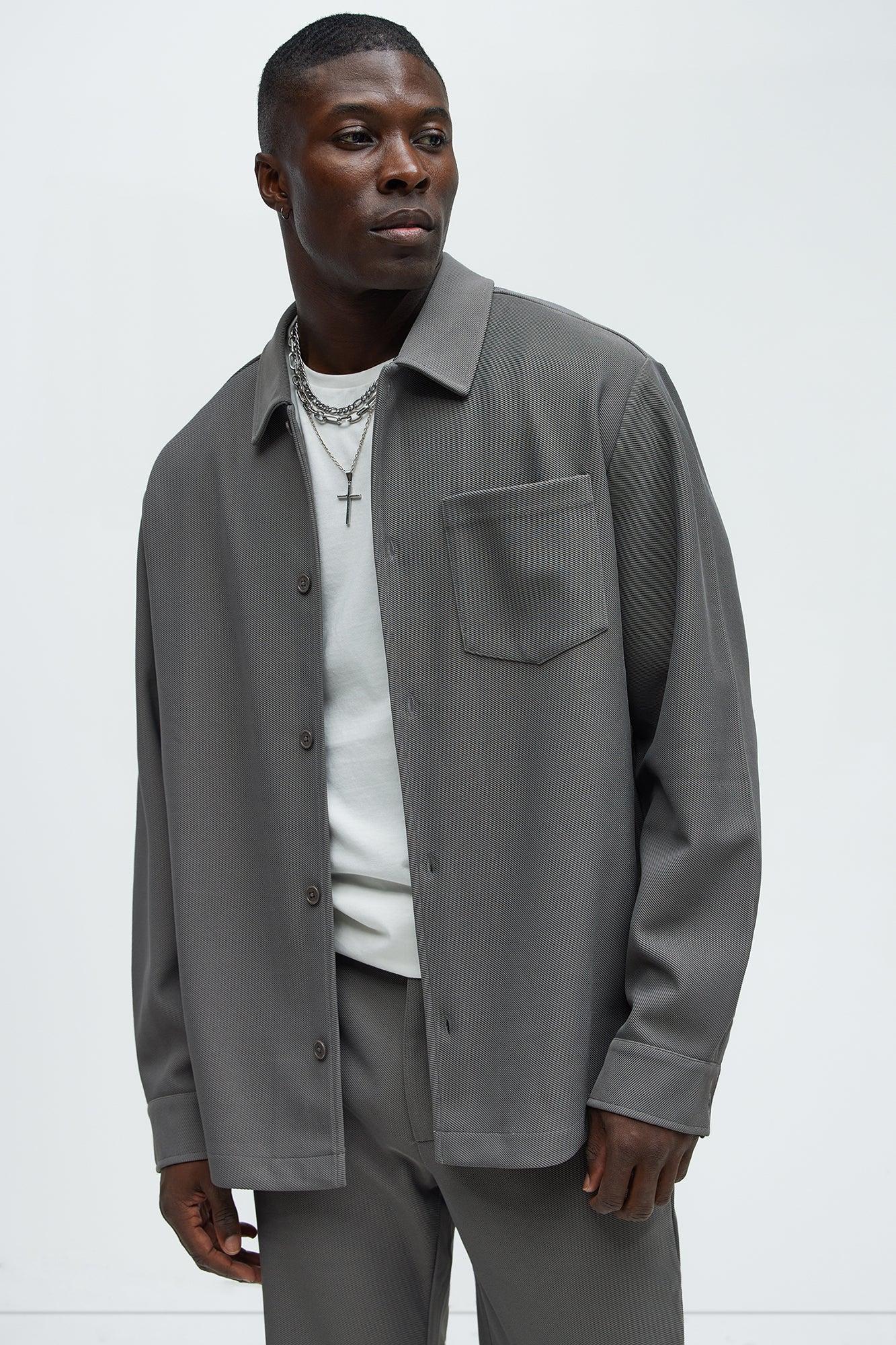 Turner Pocket Button Up Shirt - Grey Product Image