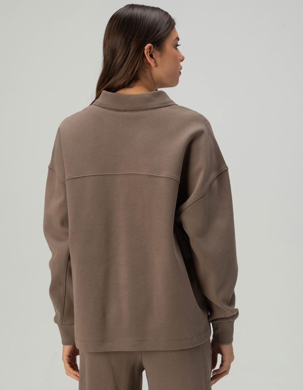 TIMBERLAND Lush Womens Polo Sweatshirt - CHOCOLATE Product Image