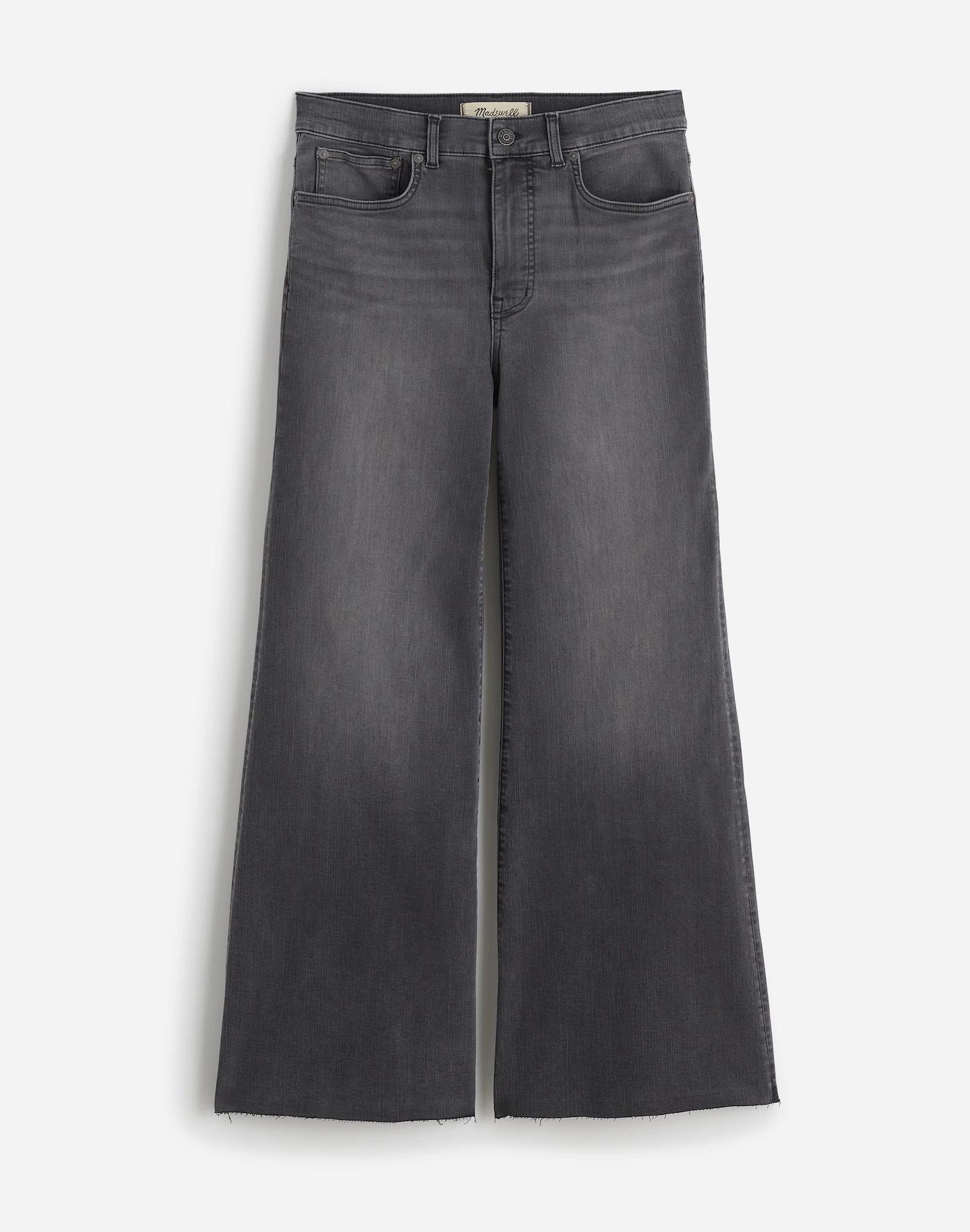 Petite Flared Wide-Leg Crop Jeans Product Image