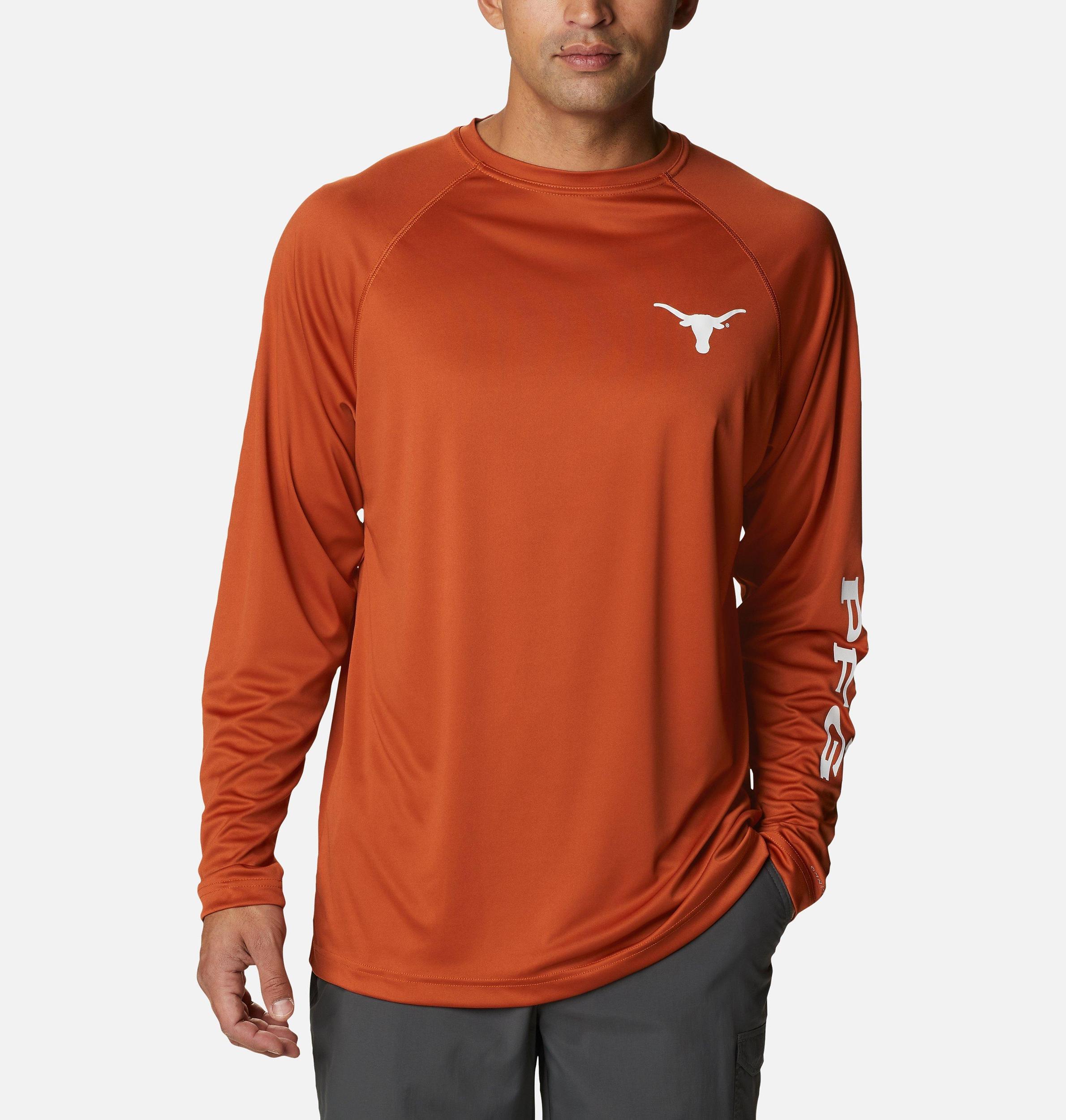 Columbia Mens Collegiate PFG Terminal Tackle Long Sleeve Shirt - Texas- Product Image