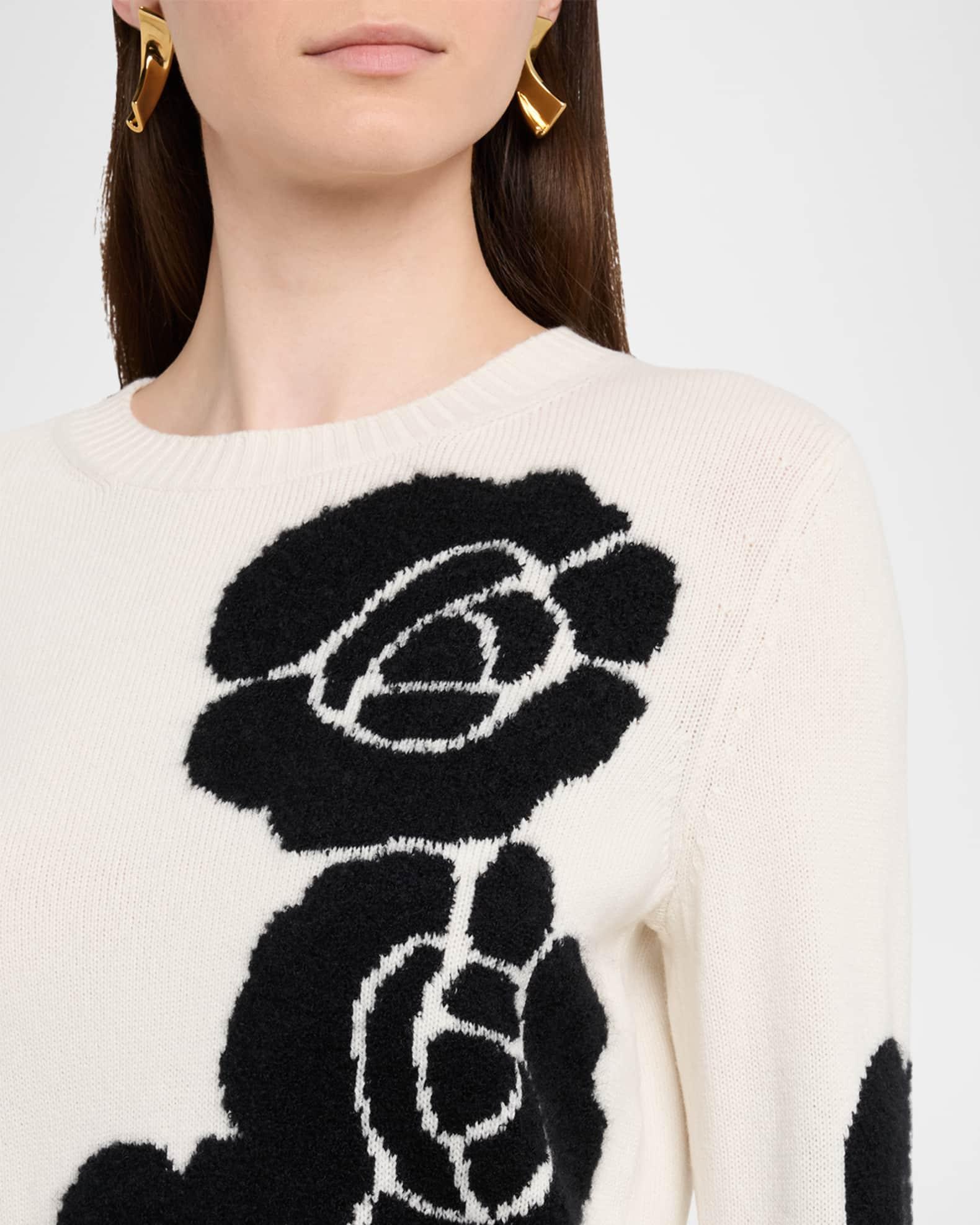 3D Anemone Cashmere-Silk Crewneck Sweater Product Image