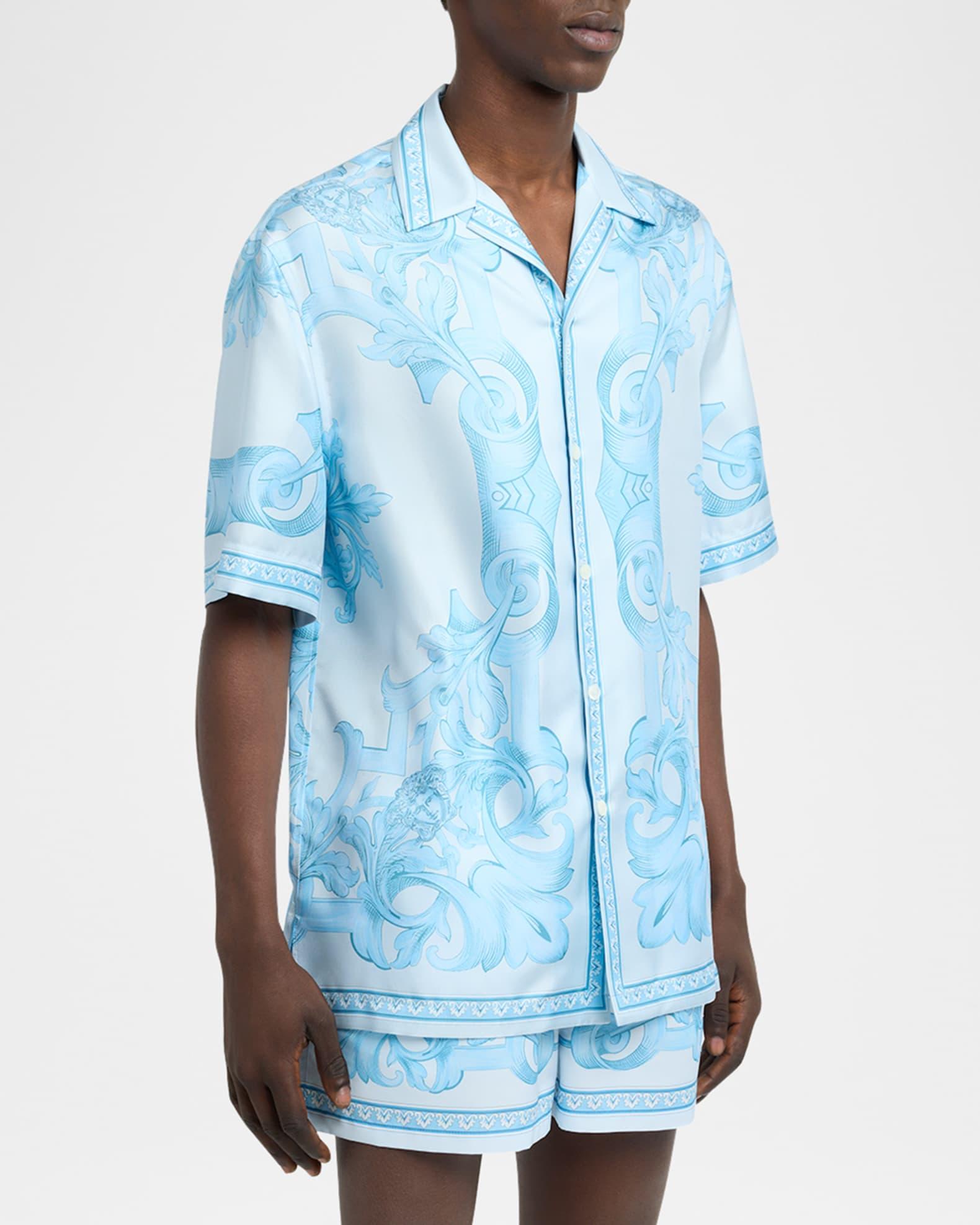 Men's Silk Barocco Short-Sleeve Shirt Product Image