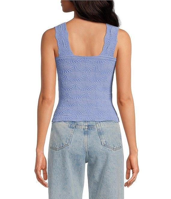 Free People Love Letter Jacquard Floral Square Neck Sleeveless Wide Strap Cami Top Product Image