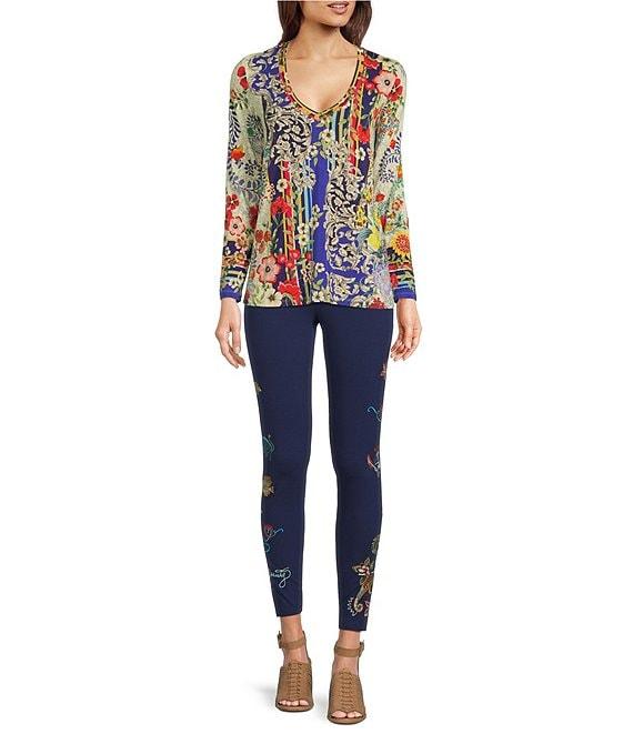 JOHNNY WAS Favorite Wild Flower Stripe Print Bamboo Knit Long Sleeve Tee Product Image