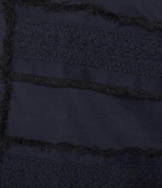 Liverpool Los Angeles Denim Lace Collarless Long Sleeve Jacket Product Image