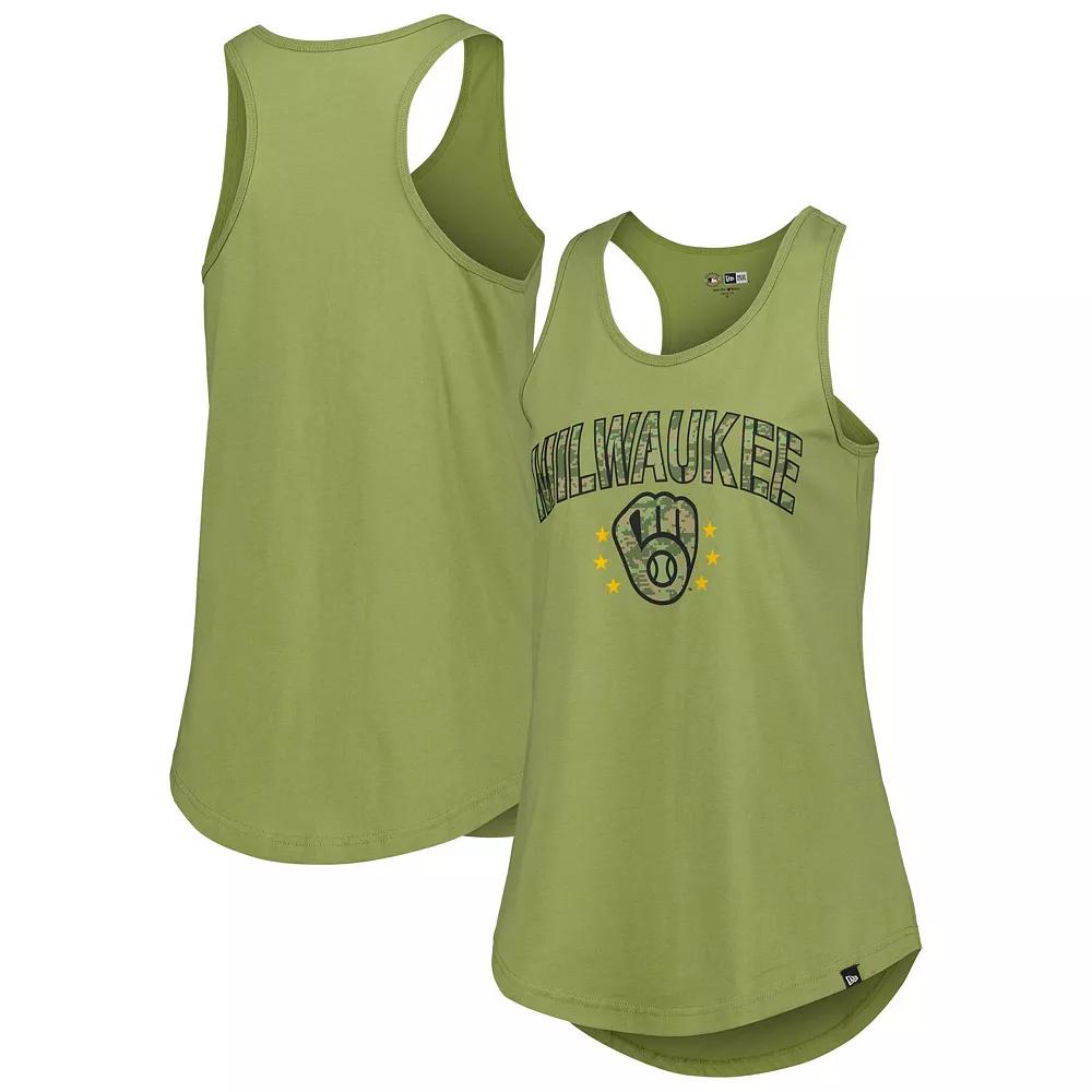 Women's New Era Olive Chicago Cubs Armed Forces Day Tank Top,  Product Image