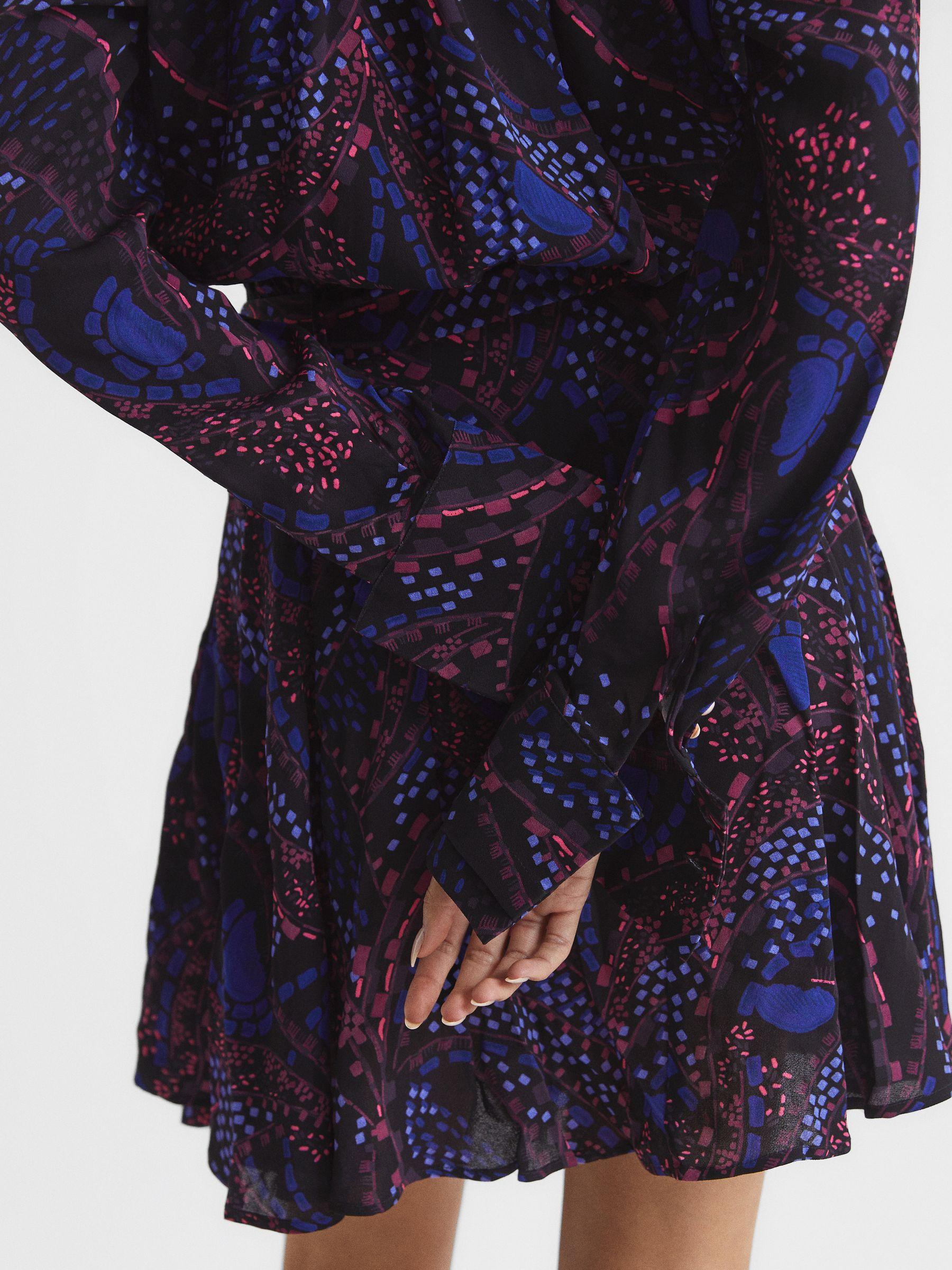 Printed Mini Dress in Purple Product Image