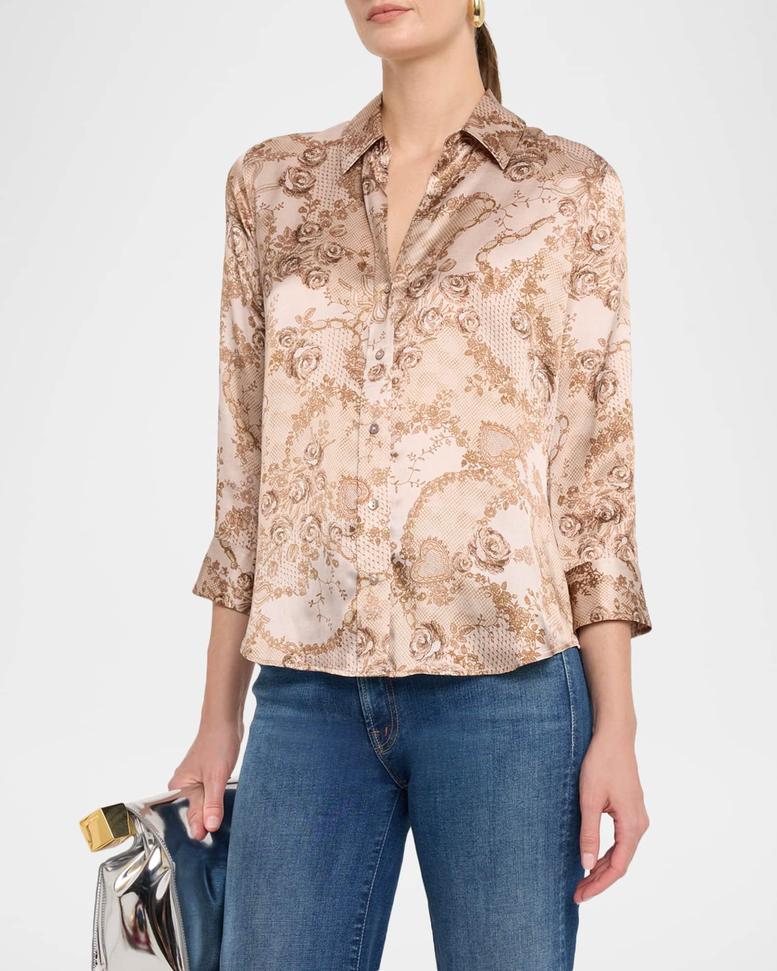 Dani Silk Button-Front Blouse Product Image