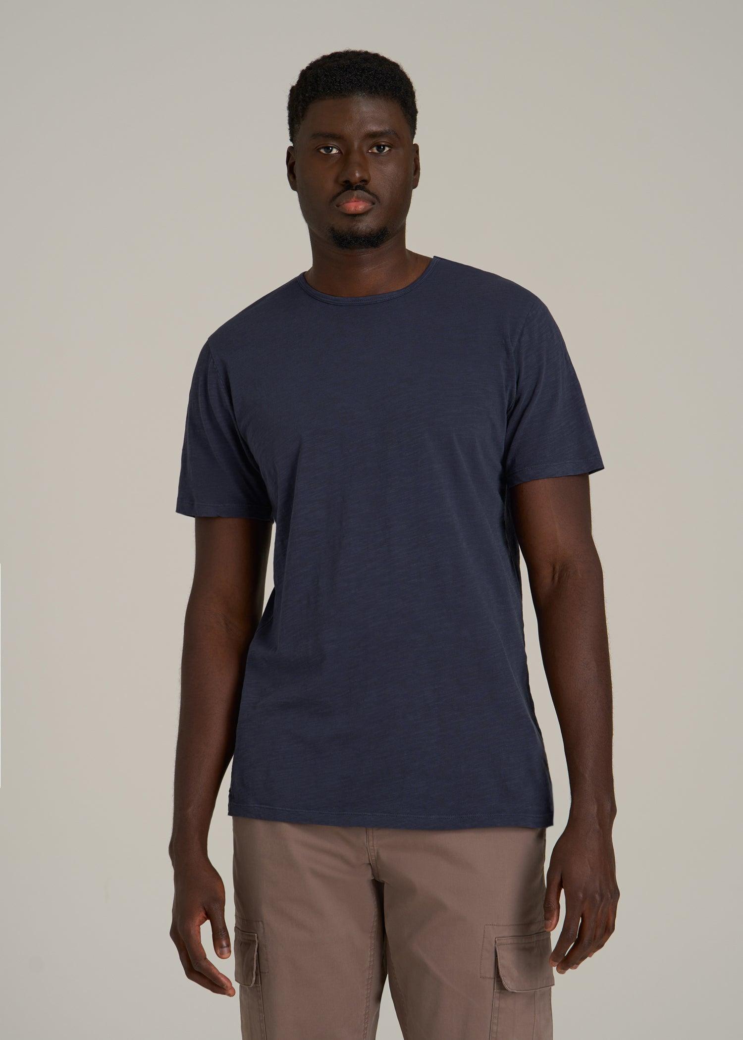 REGULAR-FIT Slub Tee for Tall Men in Navy Male Product Image