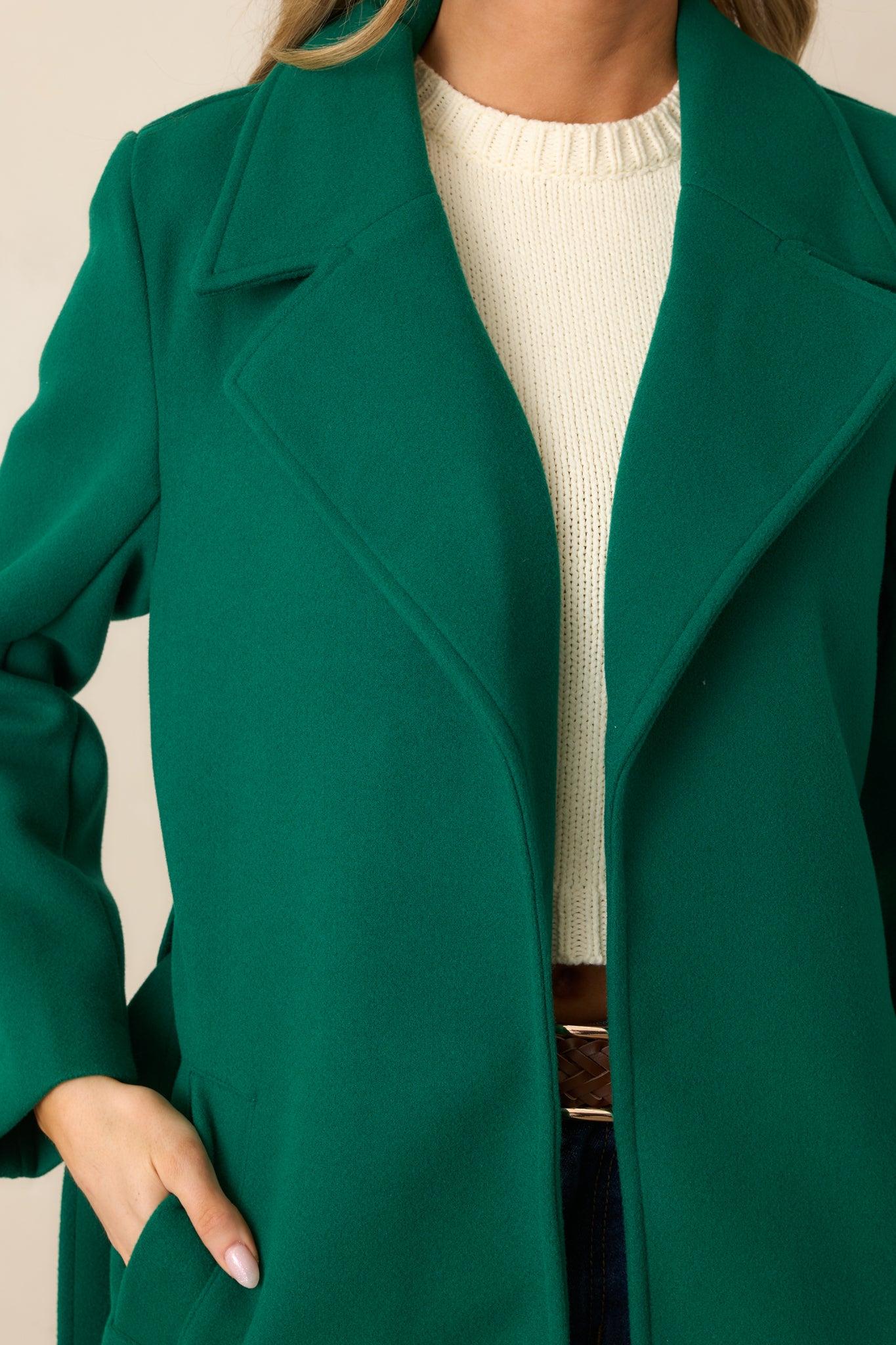 A Walk Through The City Kelly Green Coat Product Image