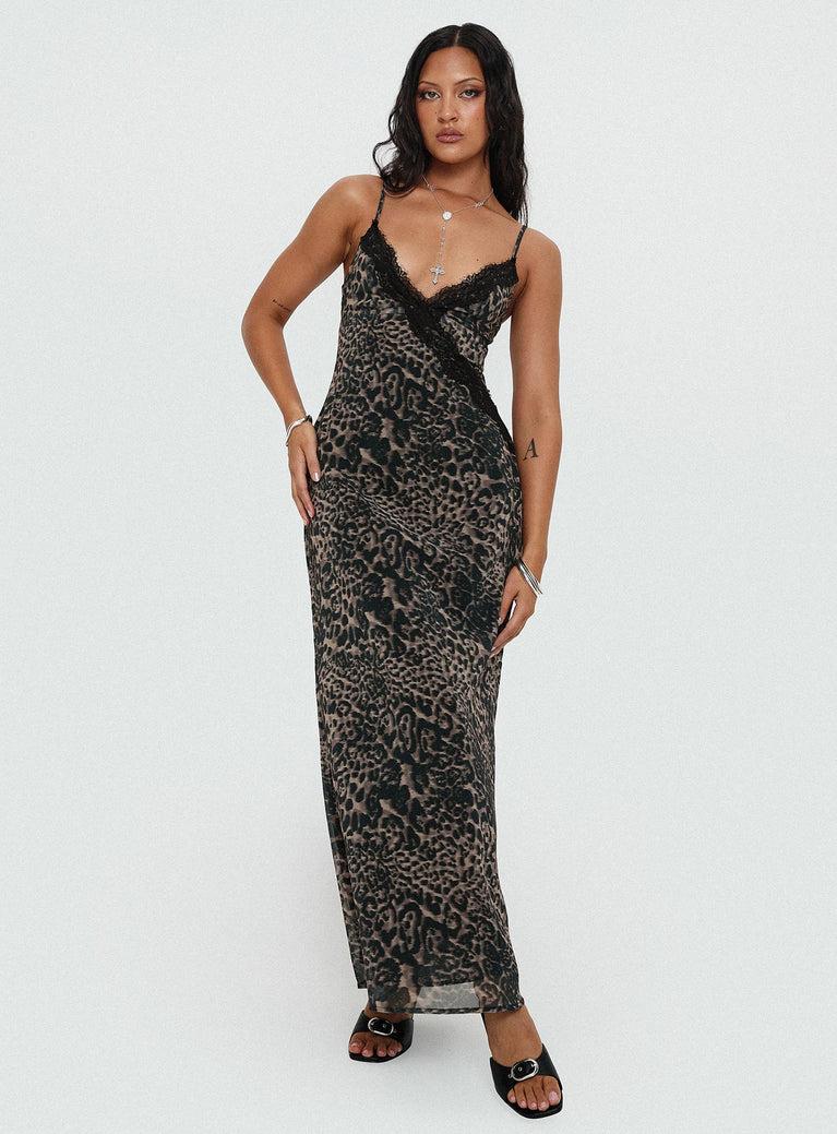 Rosalba Maxi Dress Leopard Product Image