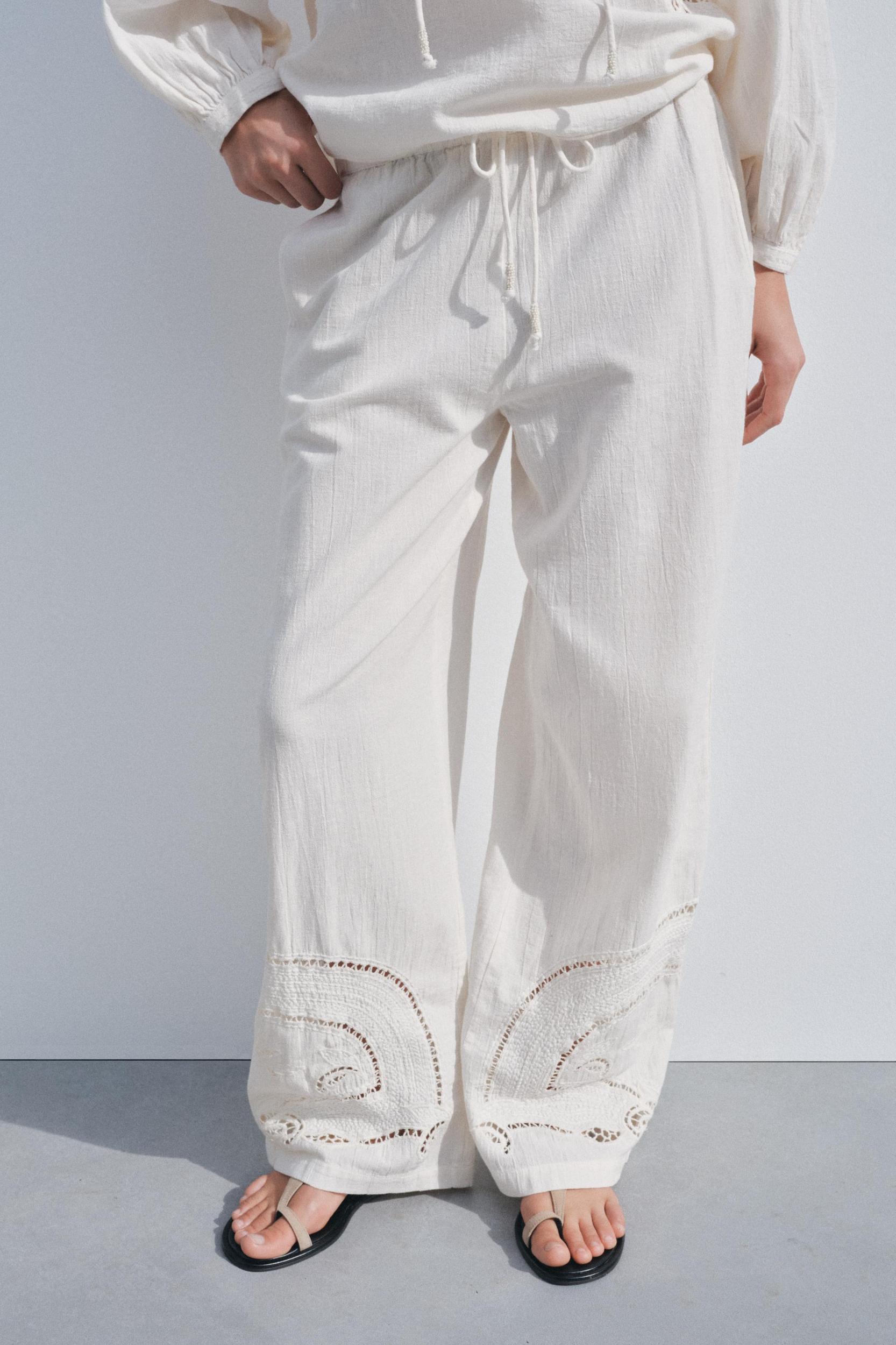 ZW COLLECTION EMBROIDERED PAJAMA PANTS Product Image