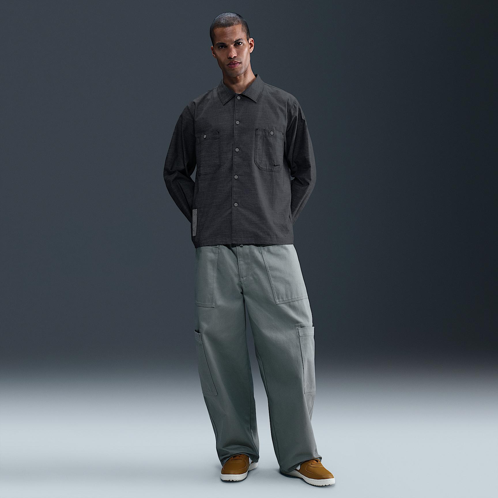 Nike Mens Life Chambray Long-Sleeve Painters Shirt | HV0882-060 Product Image