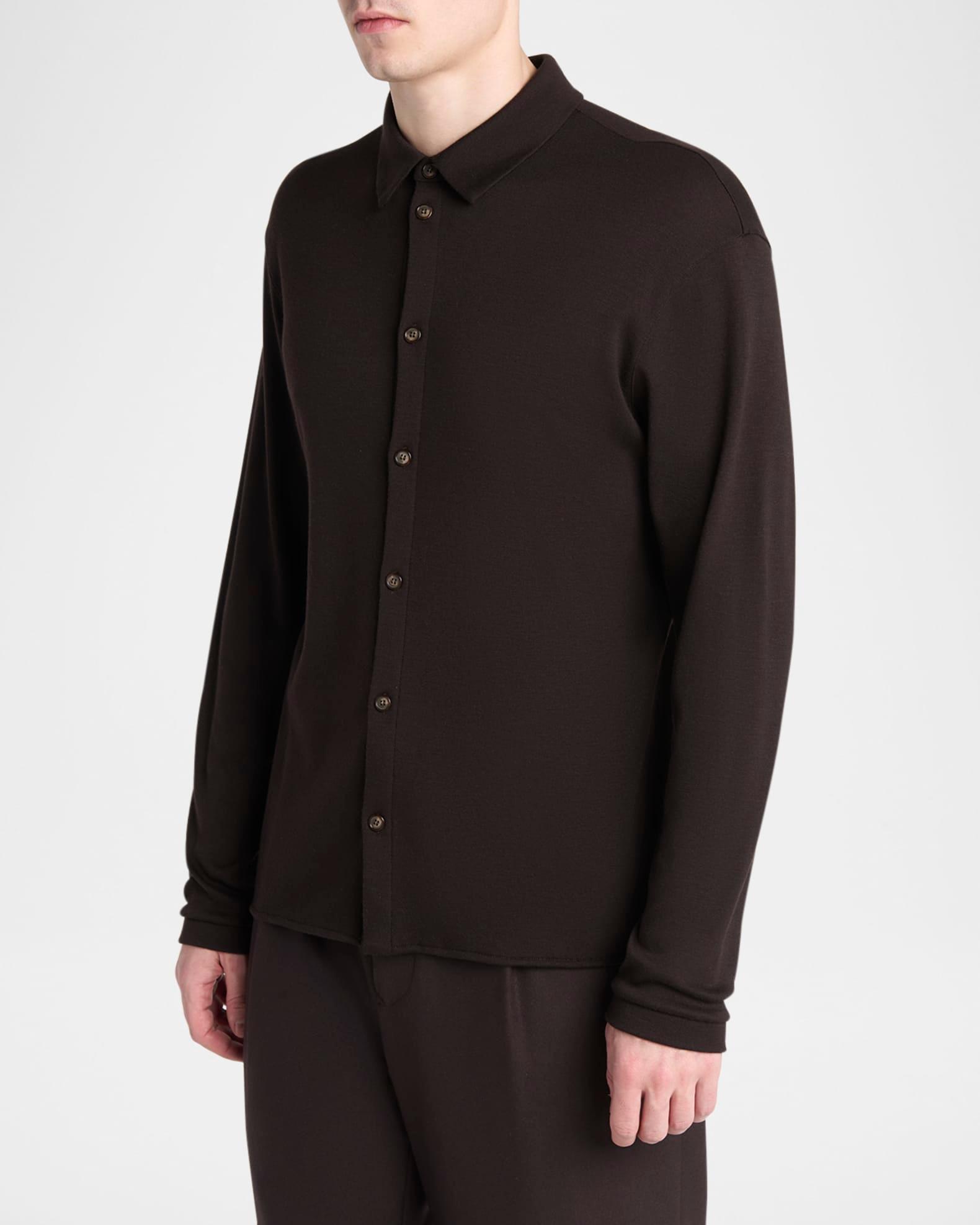 Men's Solid Cashmere Button-Down Shirt Product Image