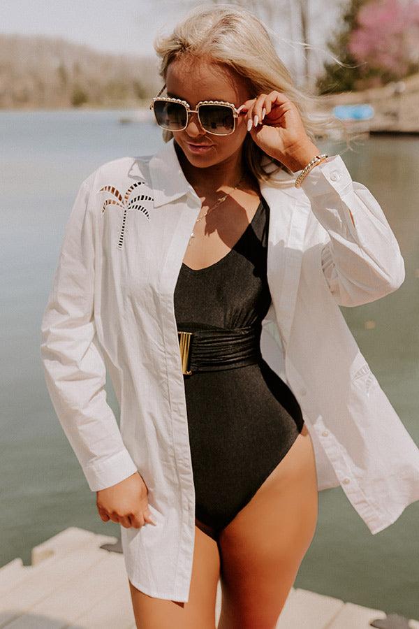 Palm Trees And Pina Coladas Embroidered Button Up Product Image