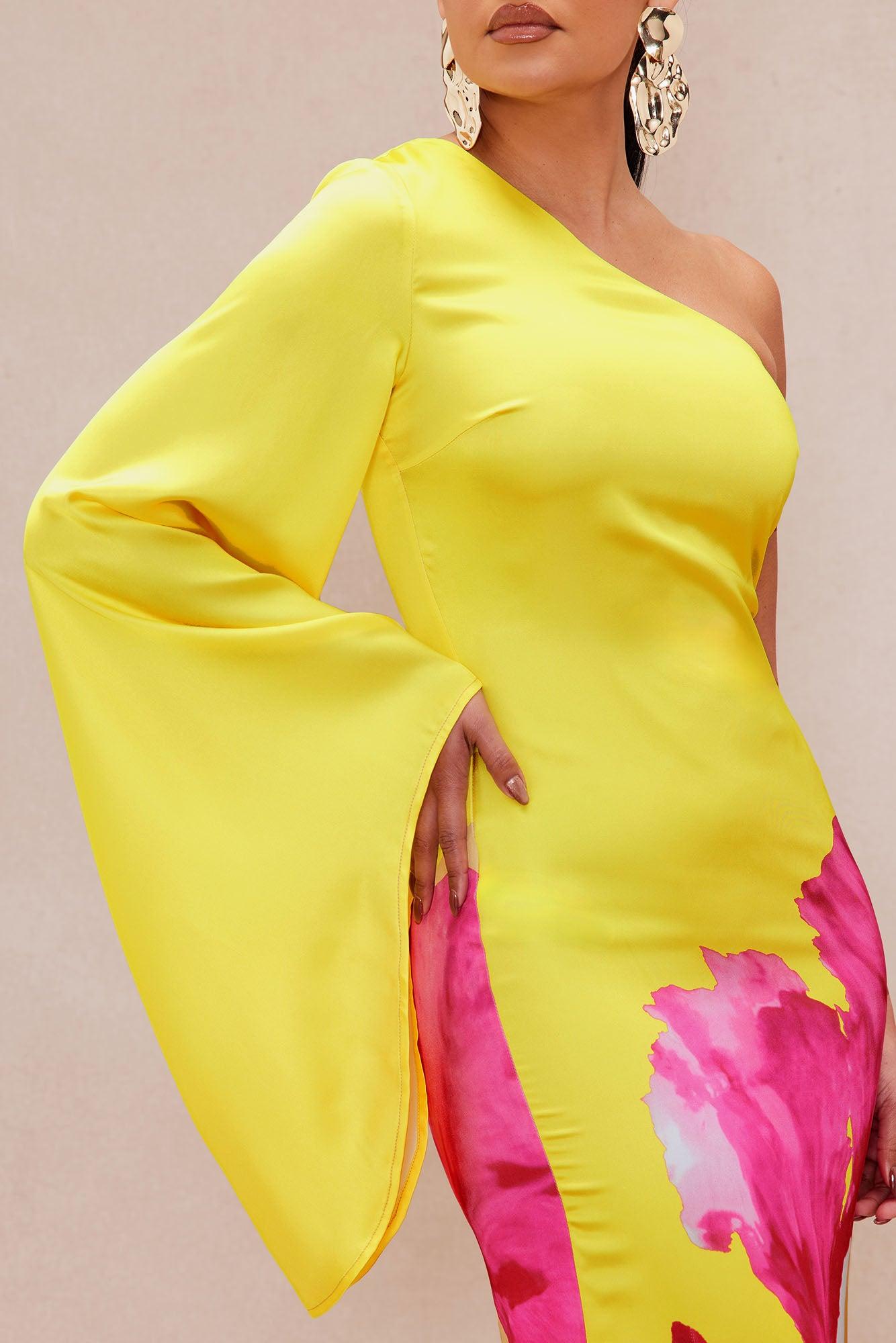 Golden Hour Satin Maxi Dress - Yellow/combo Product Image