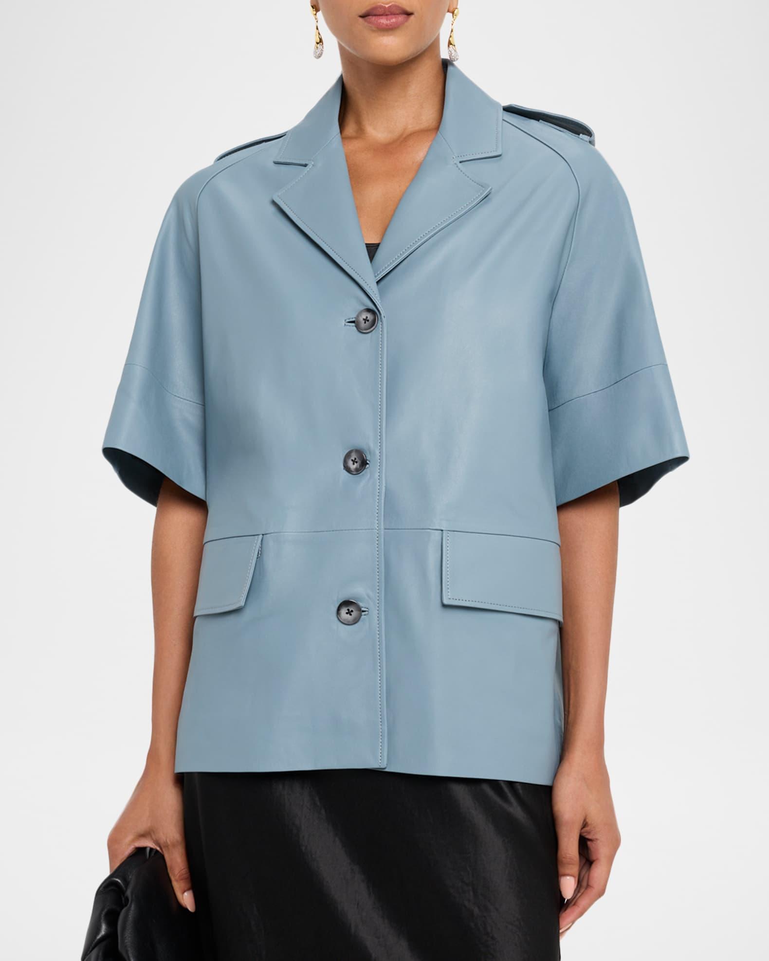 Sleek Statement I Lambskin Leather Coat Product Image