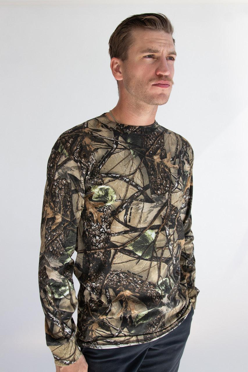 Woodland Camo Long Sleeve Pocket Tee Product Image