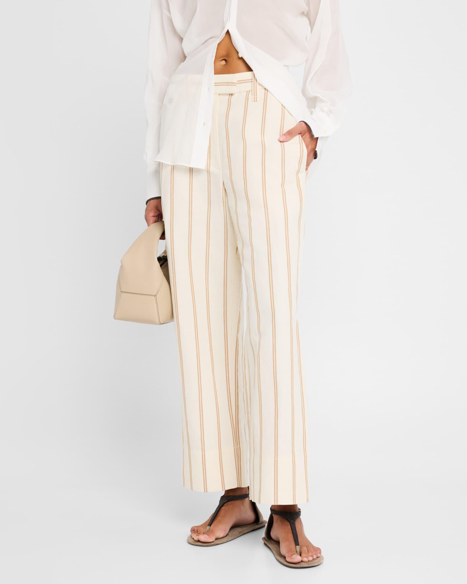 Striped Straight-Leg Crop Chino Pants Product Image